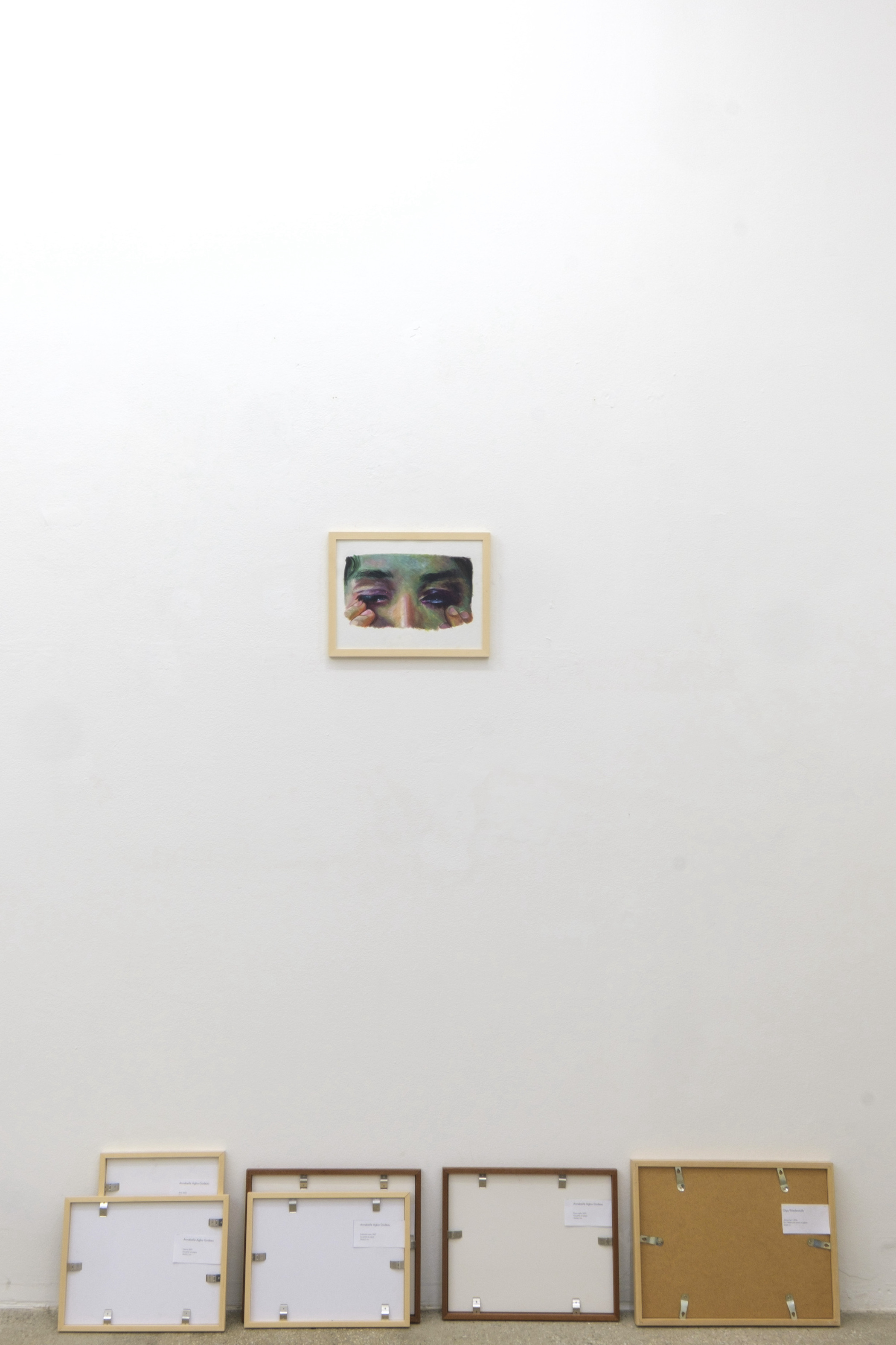 Installation view, "Self Service", with work by Annabelle Agbo Godeau "Opera," 2023, Gouache on paper, 34x26.5 cm
