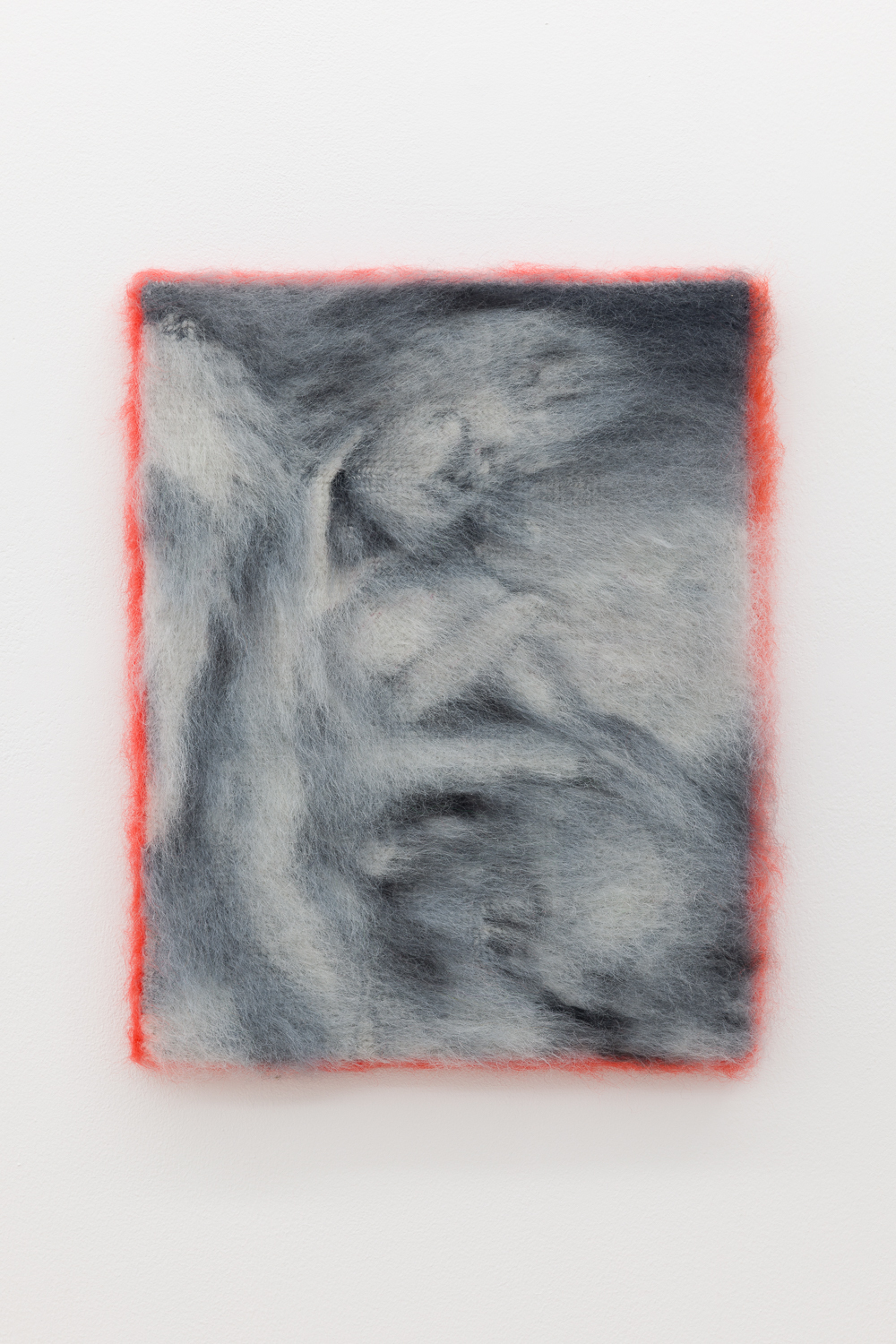 Maria Szakats, A attacking P, 2024, mohair on canvas, 36 x 28 cm