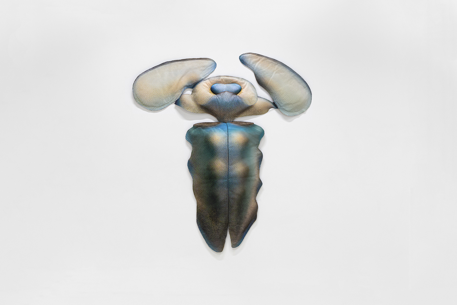 Caroline Delieutraz, Seed 303, 2024, Digital print on polyester fabric, quilting, beads, 165 x 149 cm