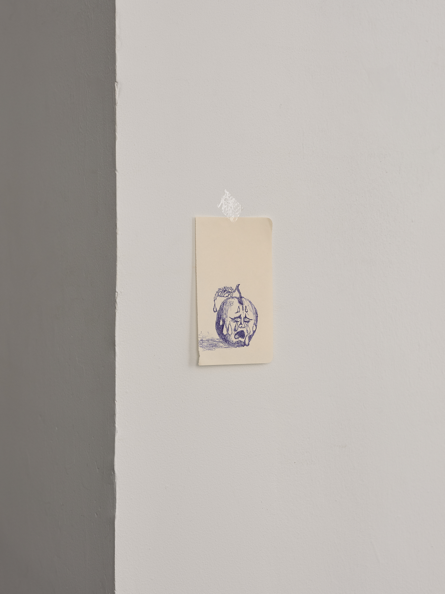 Andréa Spartà, untitled, ballpoint pen reproduction on paper of an image produced by AI from a description of the exhibition project, 2024