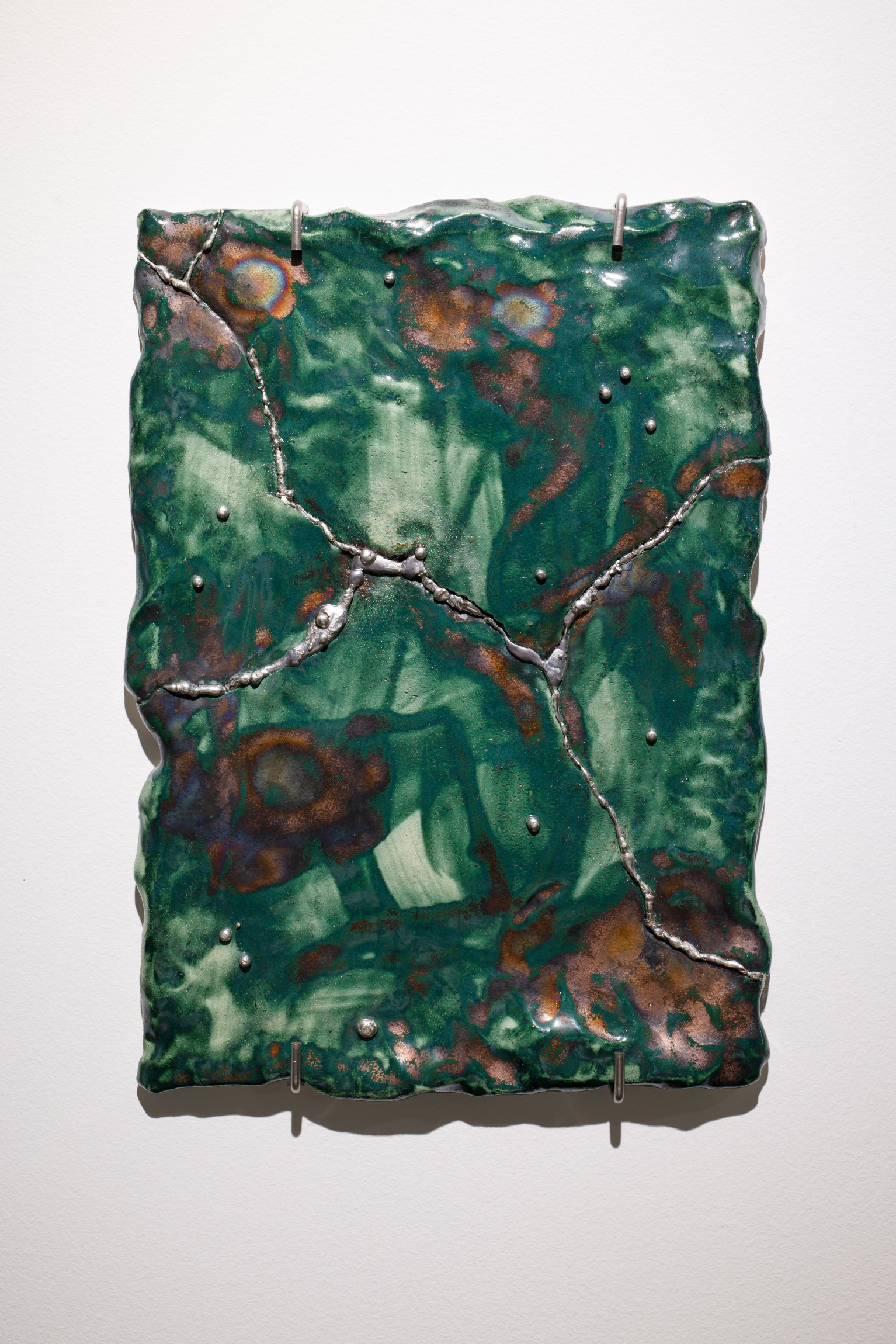 Karlīna Mežecka, Forest Landing, 2023. Ceramics, glaze, tin.