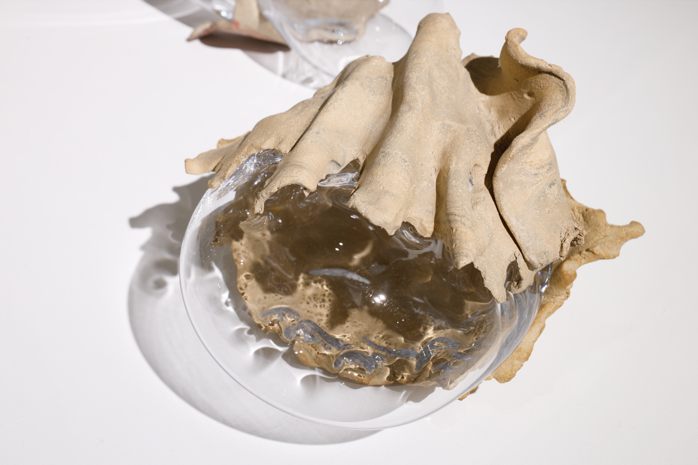 Karlīna Mežecka, Embrace I, 2024, Ceramics, glass.