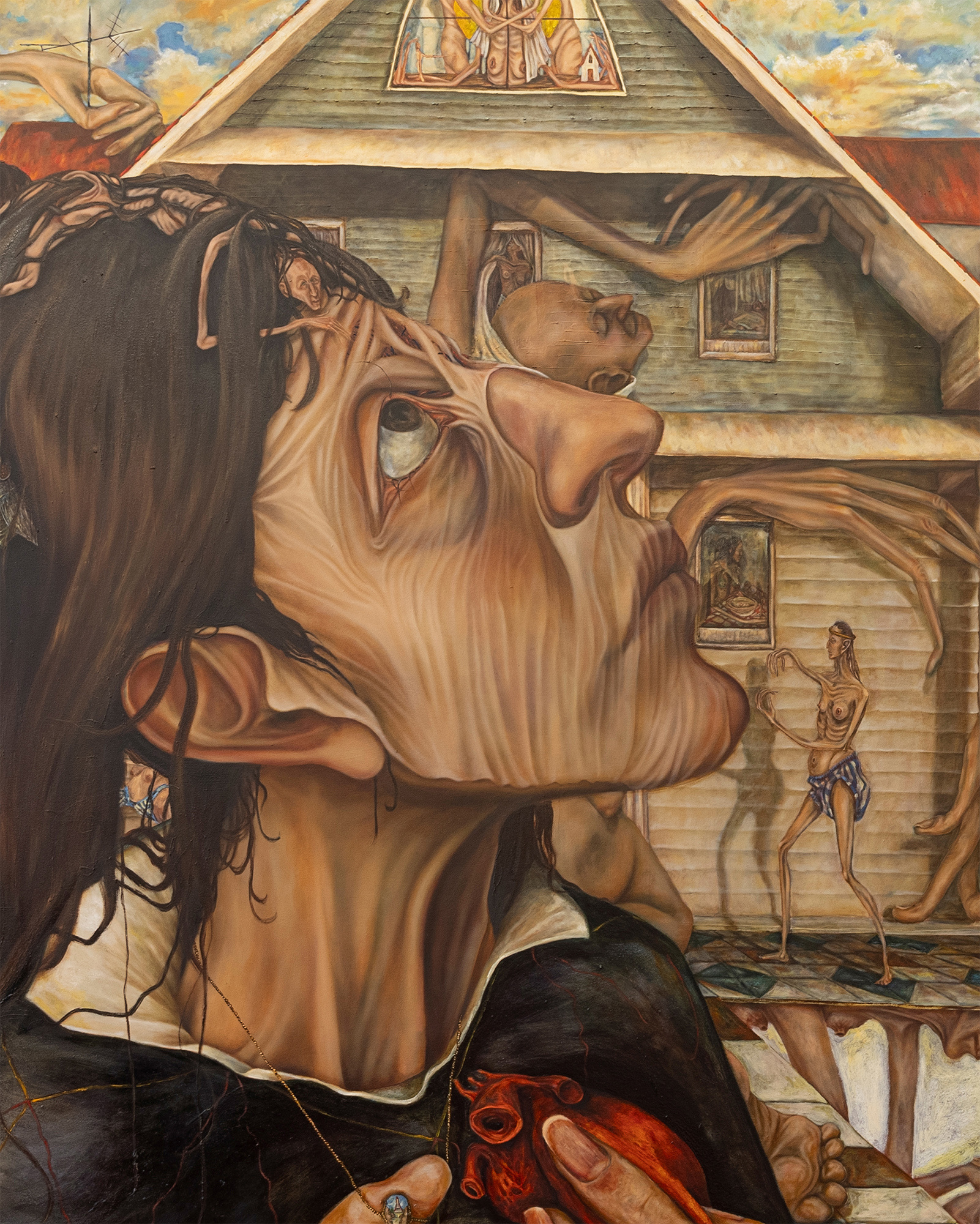 Nour El Saleh, Untitled, 2024 Oil on Canvas 210x190 cm