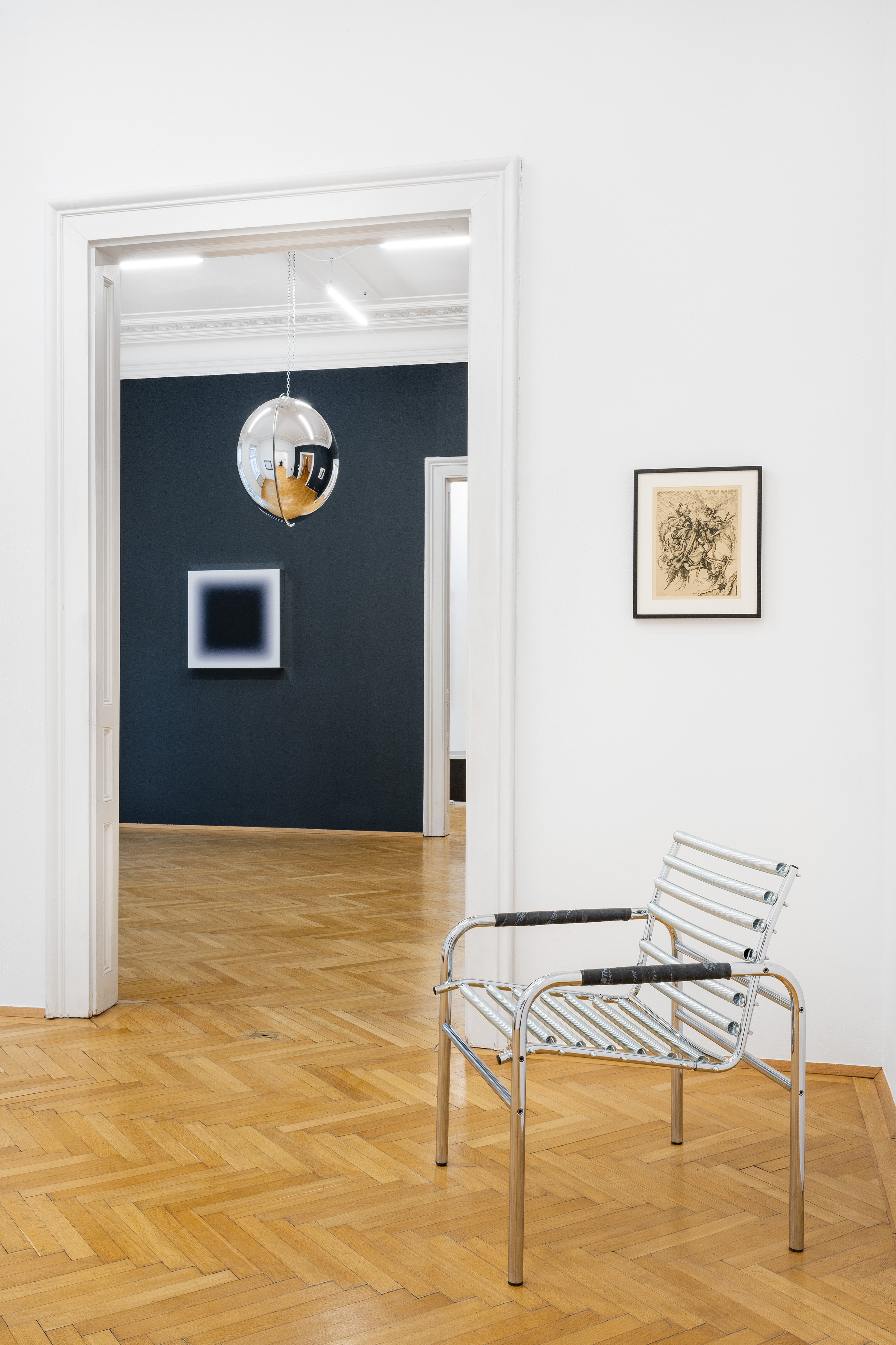 „Grit“ at Zeller van Almsick, Installation View, Jonny Niesche, Débora Delmar, Sophie Hirsch, Martin Schongauer, 2024