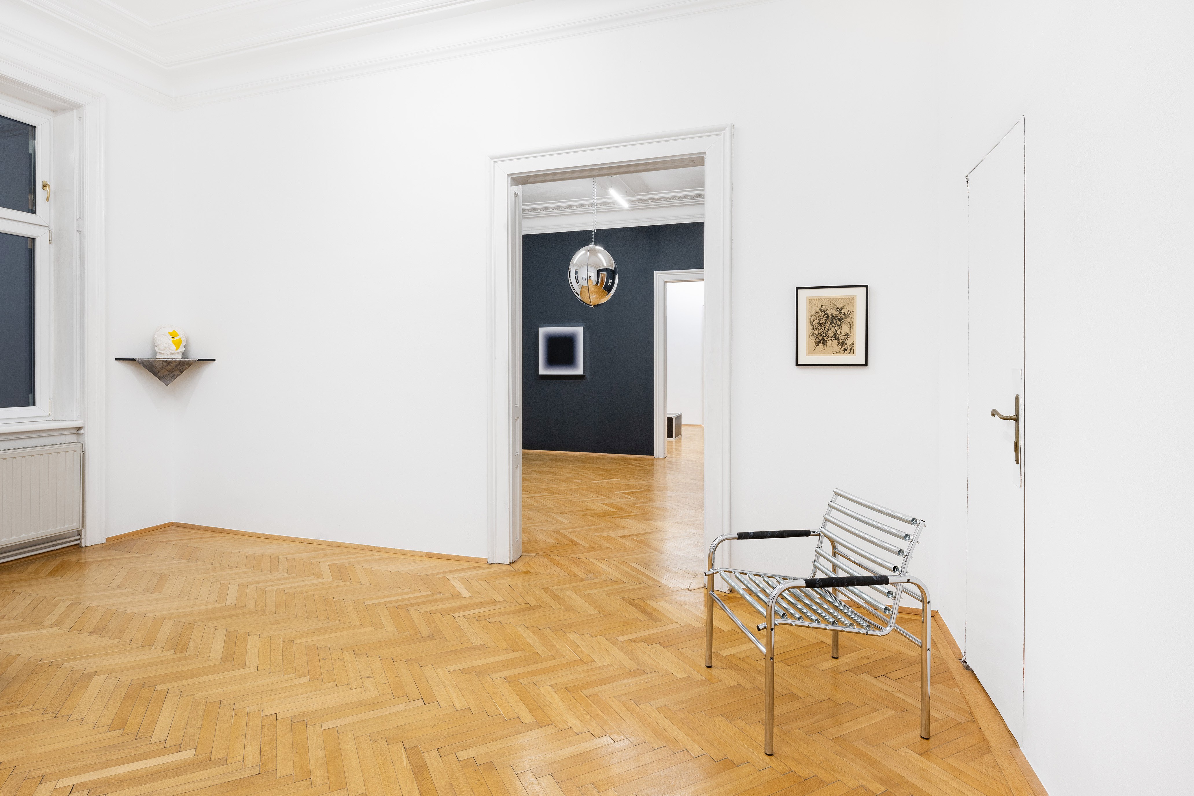 „Grit“ at Zeller van Almsick, Installation View, Markus Proschek, Jonny Niesche, Débora Delmar, Sophie Hirsch, Martin Schongauer, 2024
