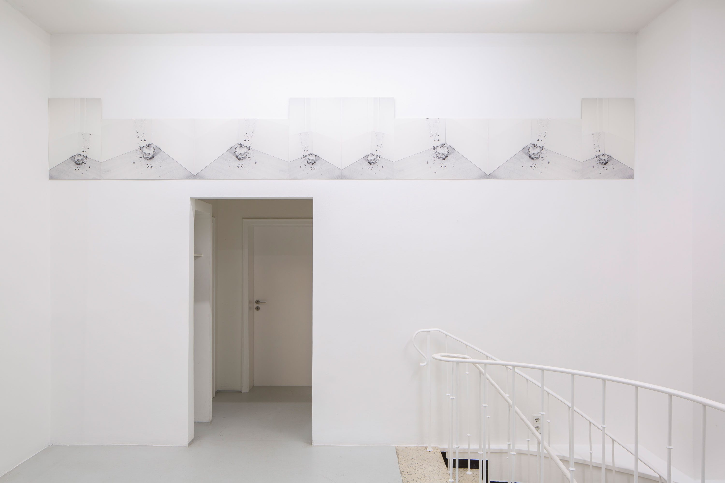 Angela Stiegler, Pear, 2024, frieze of photos, print on forex, 492 x 68 cm, dimensions variable