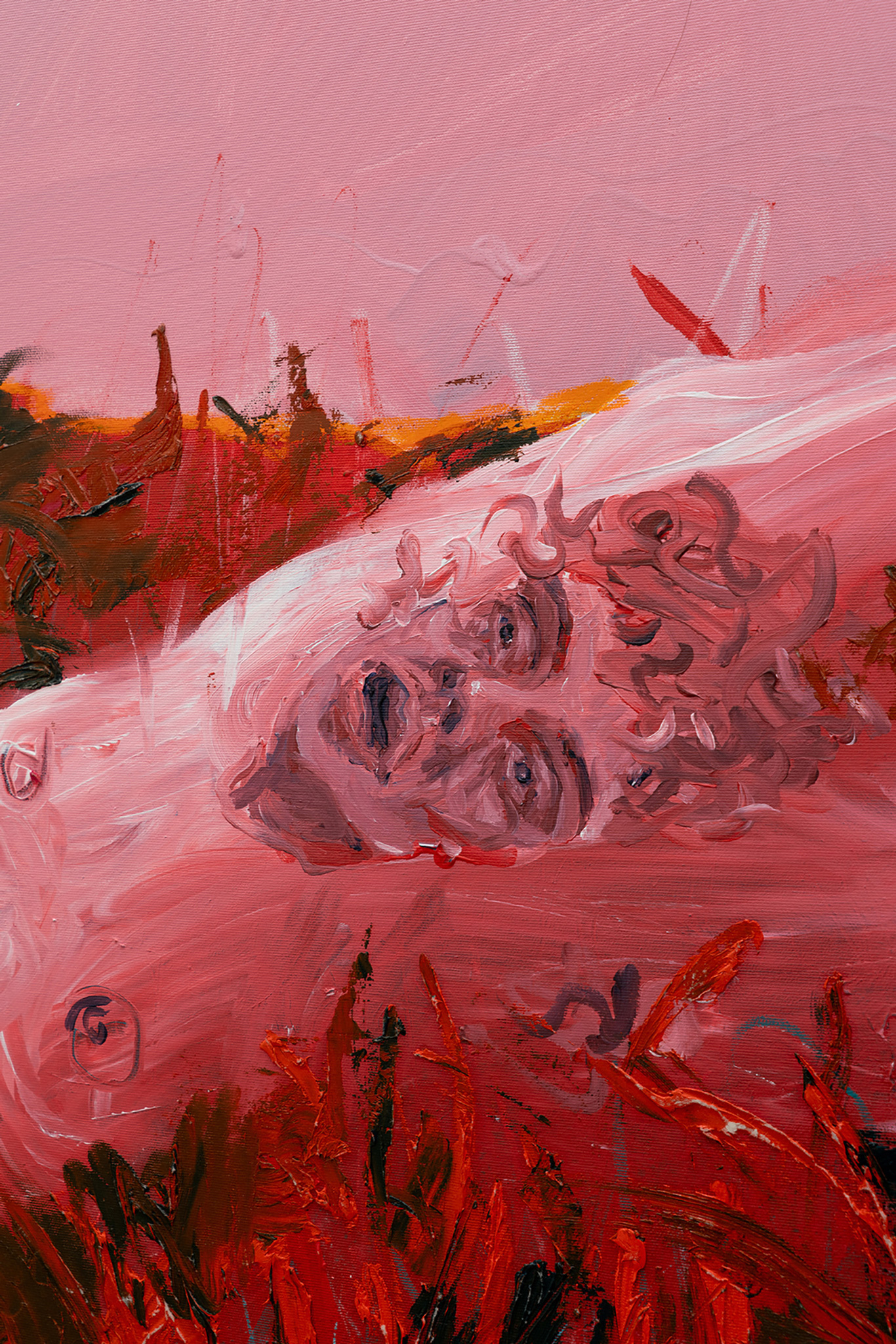 Youssra Raouchi, Midnight Madness, 2023 DetailOil and acrylic on canvas, 130 x 180 cm