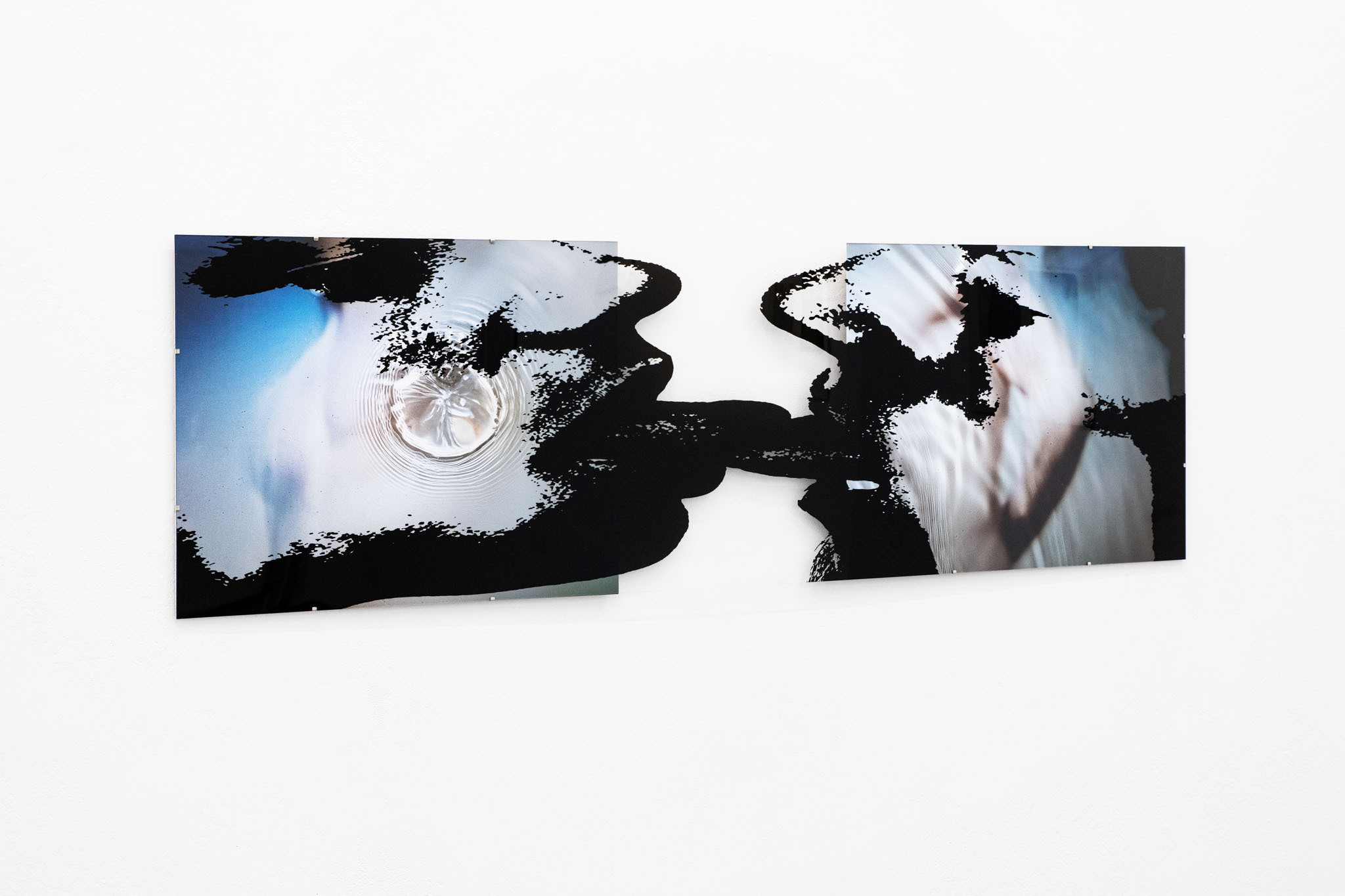 Maximilian Koppernock: In And Out - 2024, Archival Fine Art pigment prints in two clip frames, overlaid with printed glass plate, 130×40 cm, Edition 1/2 + 1 AP