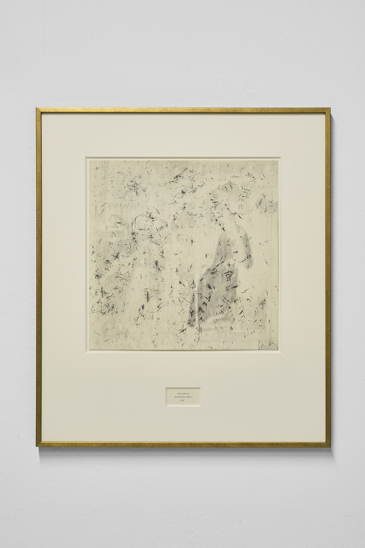 Andrea Magnani, Magdaleno Marcu (Magno), Portioncule, Erasure No. 1, 1938, 2024. Pencil on paper, digital print on paper, artist’s frame. 29,7 x 29,7 cm (drawing), 46 x 53 (frame). Photo: Andrea Piffari.