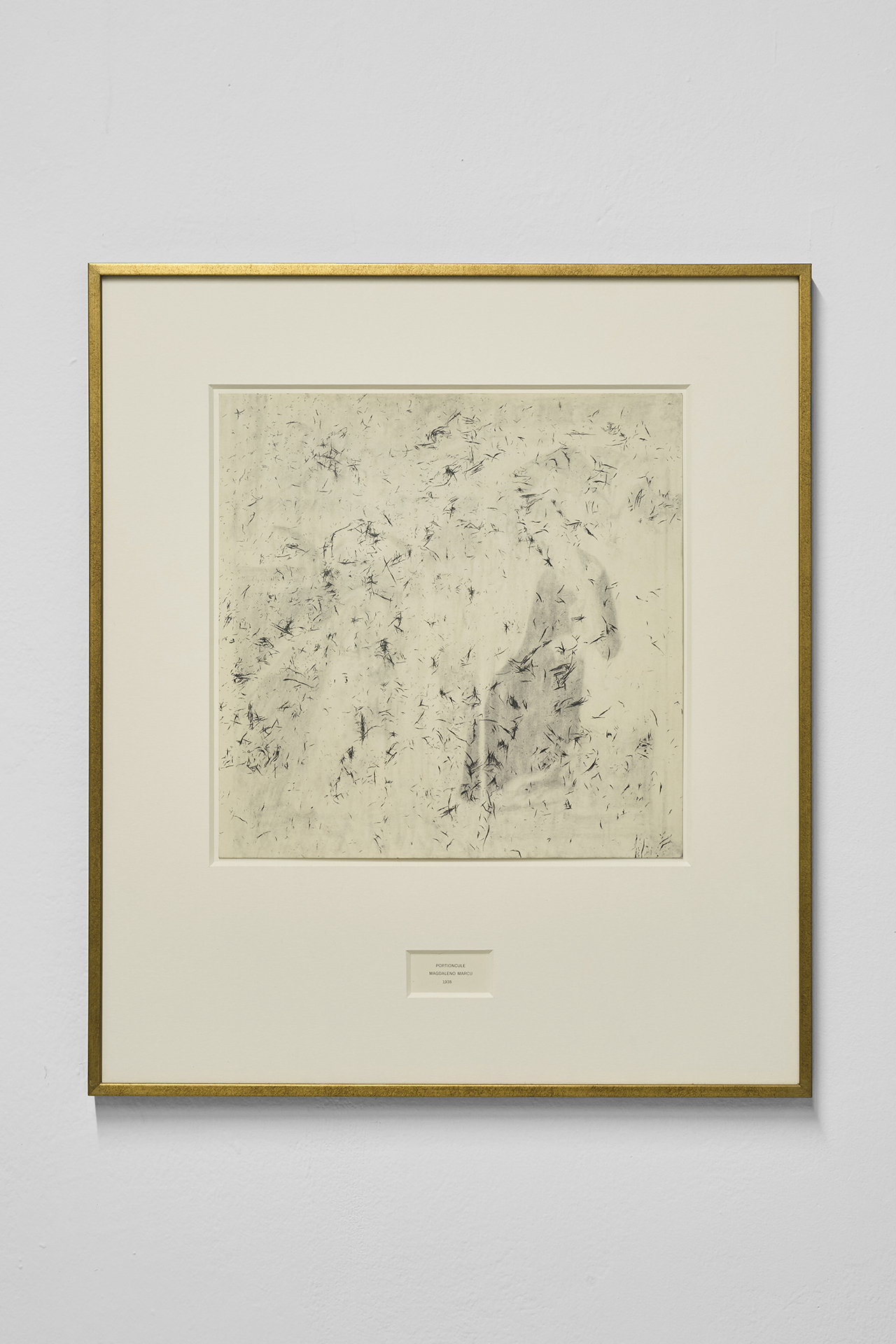 Andrea Magnani, Magdaleno Marcu (Magno), Portioncule, Erasure No. 1, 1938, 2024. Pencil on paper, digital print on paper, artistâs frame. 29,7 x 29,7 cm (drawing), 46 x 53 (frame). Photo: Andrea Piffari.