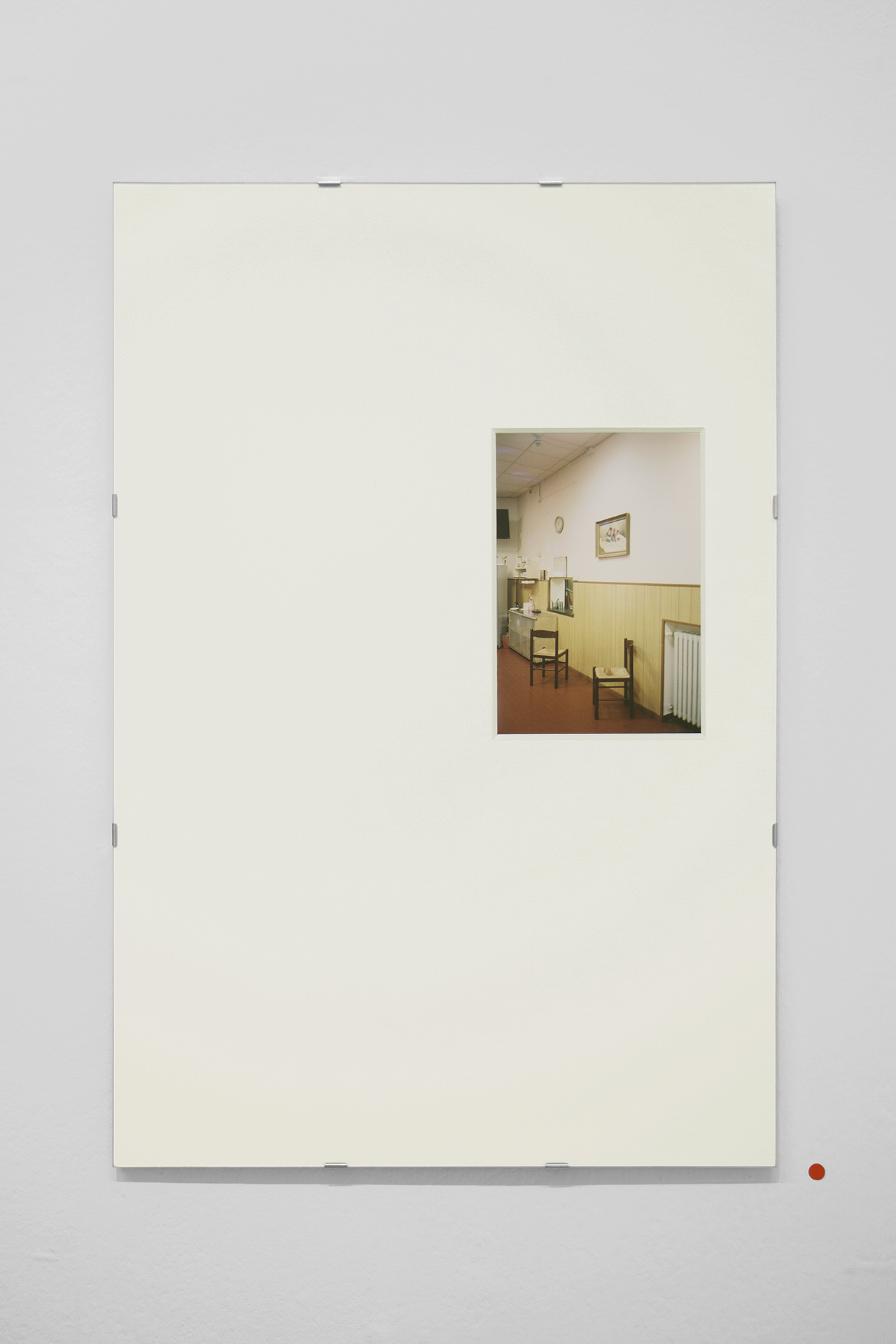 Andrea Magnani, Letizia Distante, Al circolo dei Franchi Bevitori un gruppo di tredici persone ballano danze di gruppo, 1999, Sold, 2024. Chromogenic print, artist frame, sticker. 12,2 x 18,4 cm (photo), 40 x 60 cm (frame).