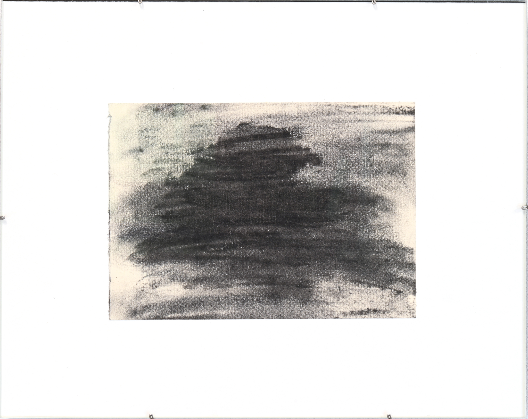 Untitled, 2023/24, charcoal on paper, motif: 12x17,5 cm / frame: 24x30 cm