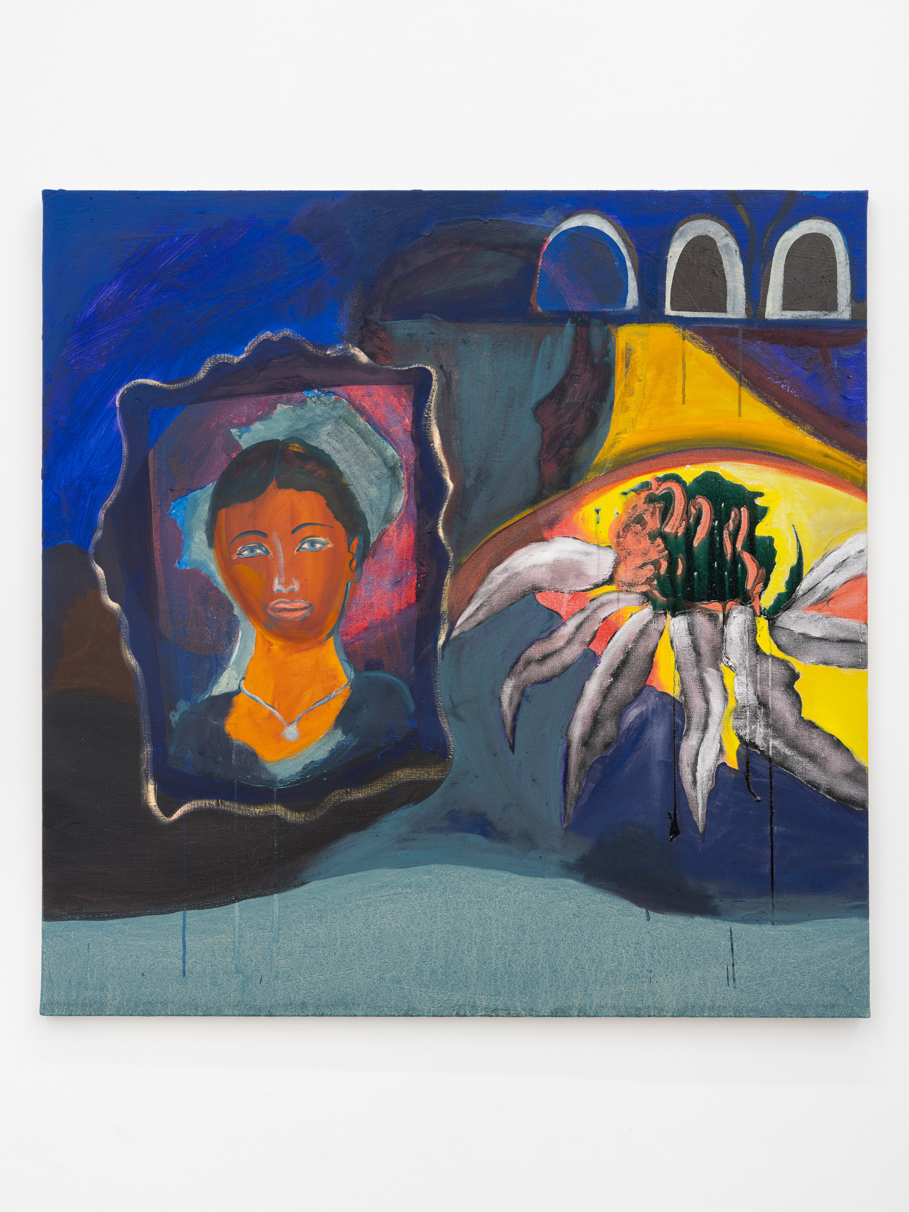 Inès Di Folco Jemni, Souvenir, 2024, Oil on canvas, 100 × 100 cm. Courtesy of the artist and Crèvecœur, Paris. Photo: Martin Argyroglo