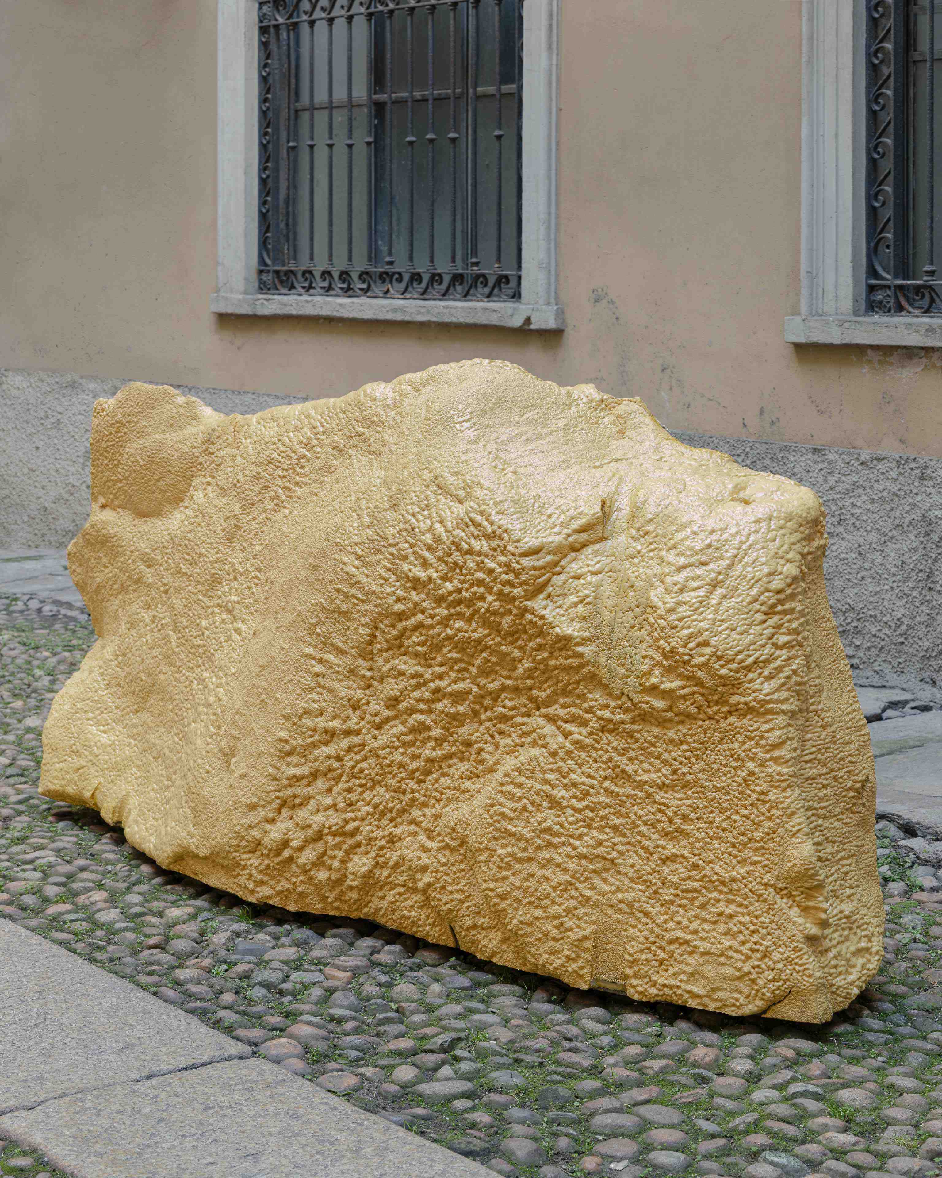 Nicola Martini, Xenolite, 2024 Basalt and polyurethane 230x110x40 cm
