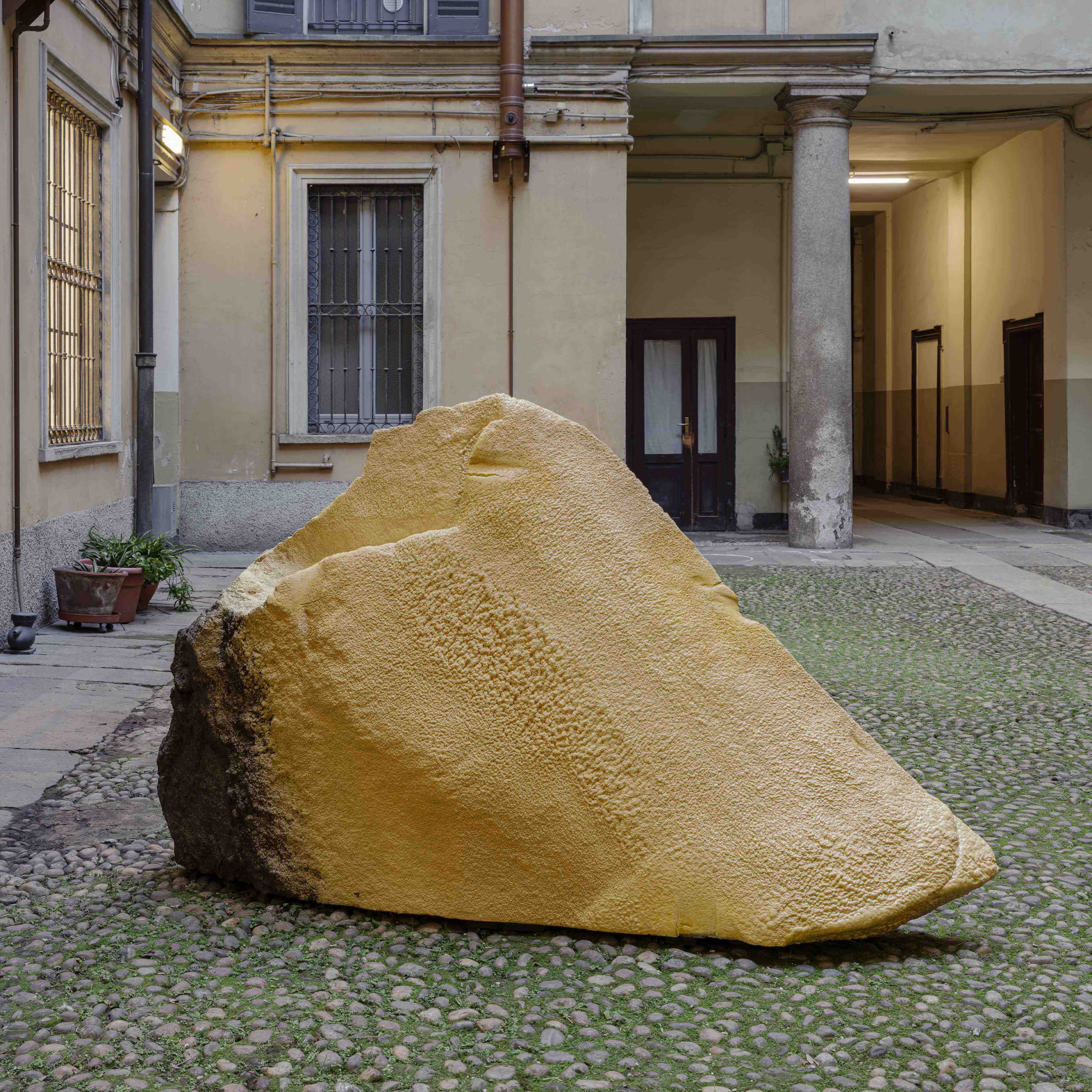 Nicola Martini, Xenolite, 2024 Basalt and polyurethane 225x110x40 cm