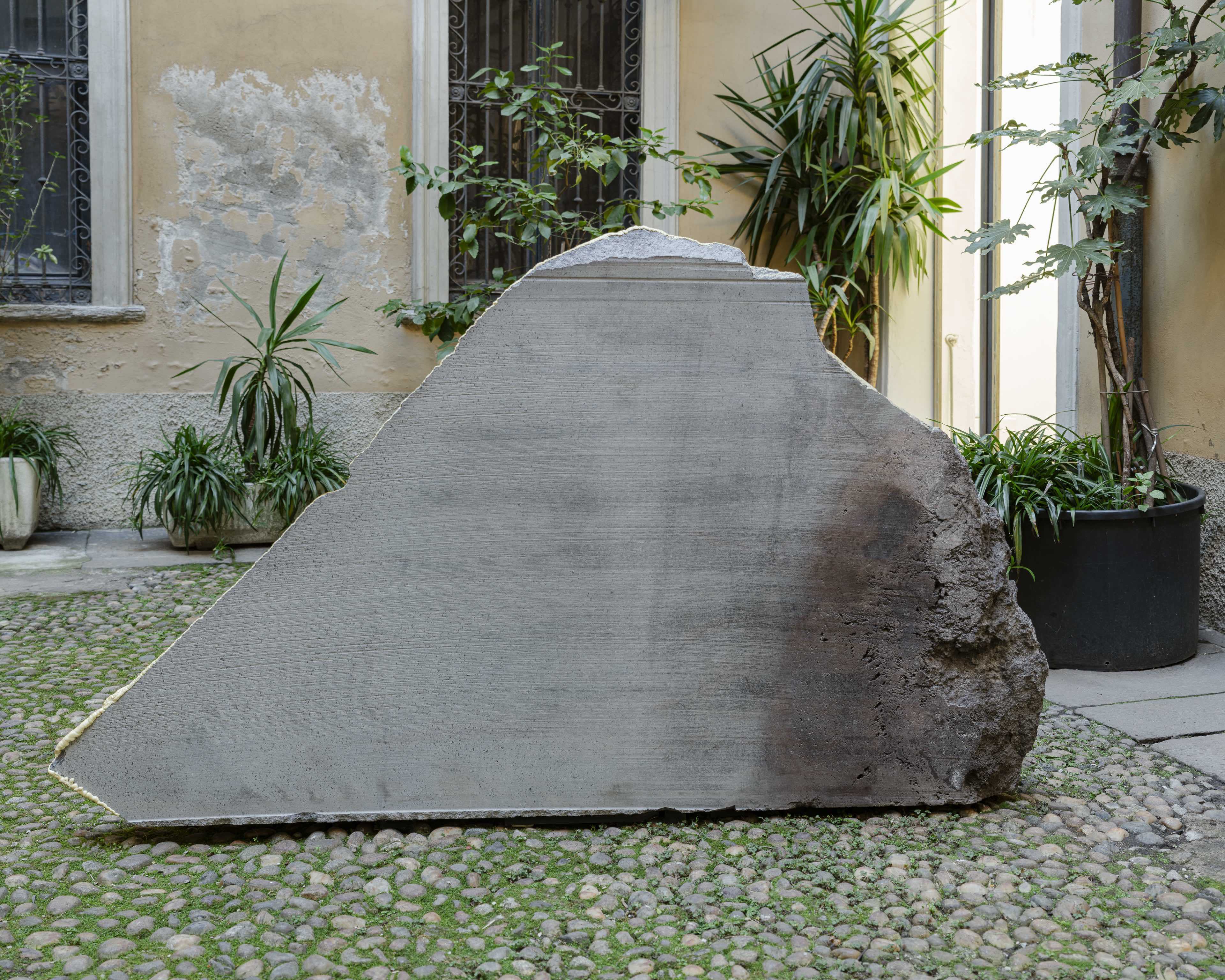 Nicola Martini, Xenolite, 2024 Basalt and polyurethane 225x110x40 cm
