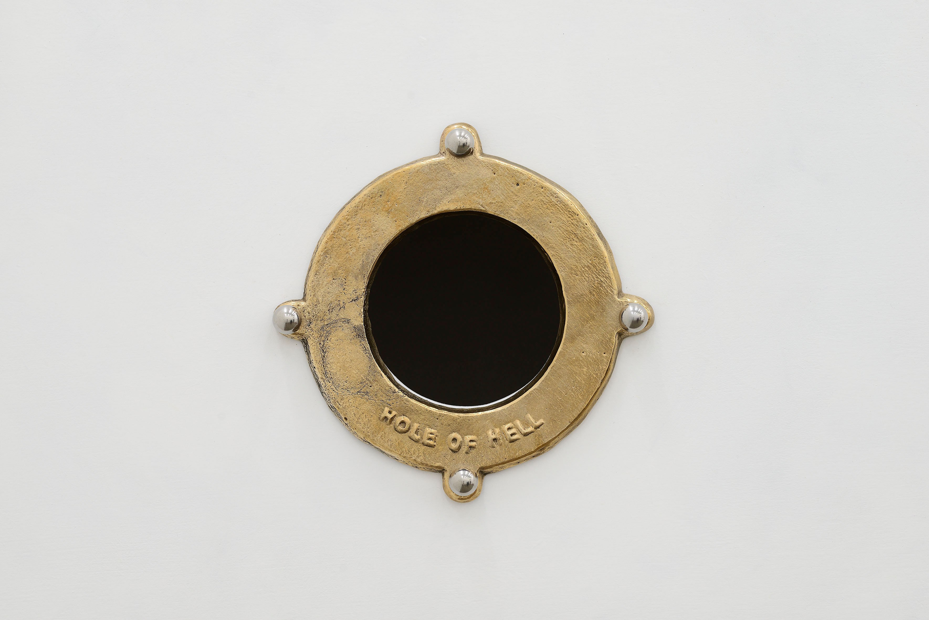 Look (Hole of hell), 2024 sand casted bronze, aluminum pins 18 x 18 x 2,5 cm unique