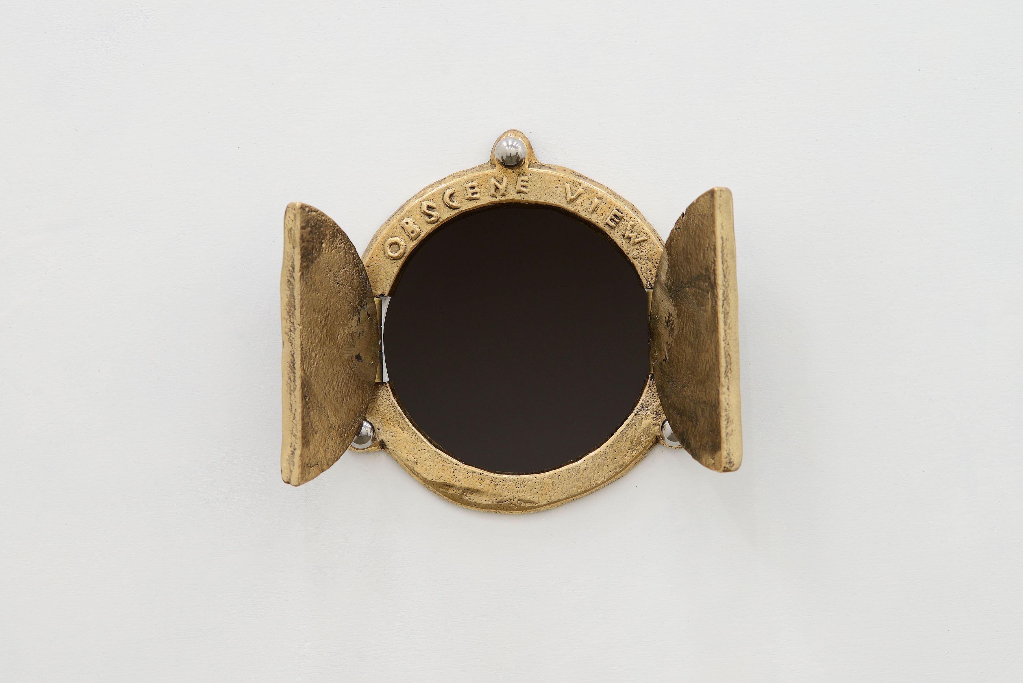 Look (Obscene view), 2024 sand casted bronze, aluminum pins 16 x 16,5 x 2 cm unique