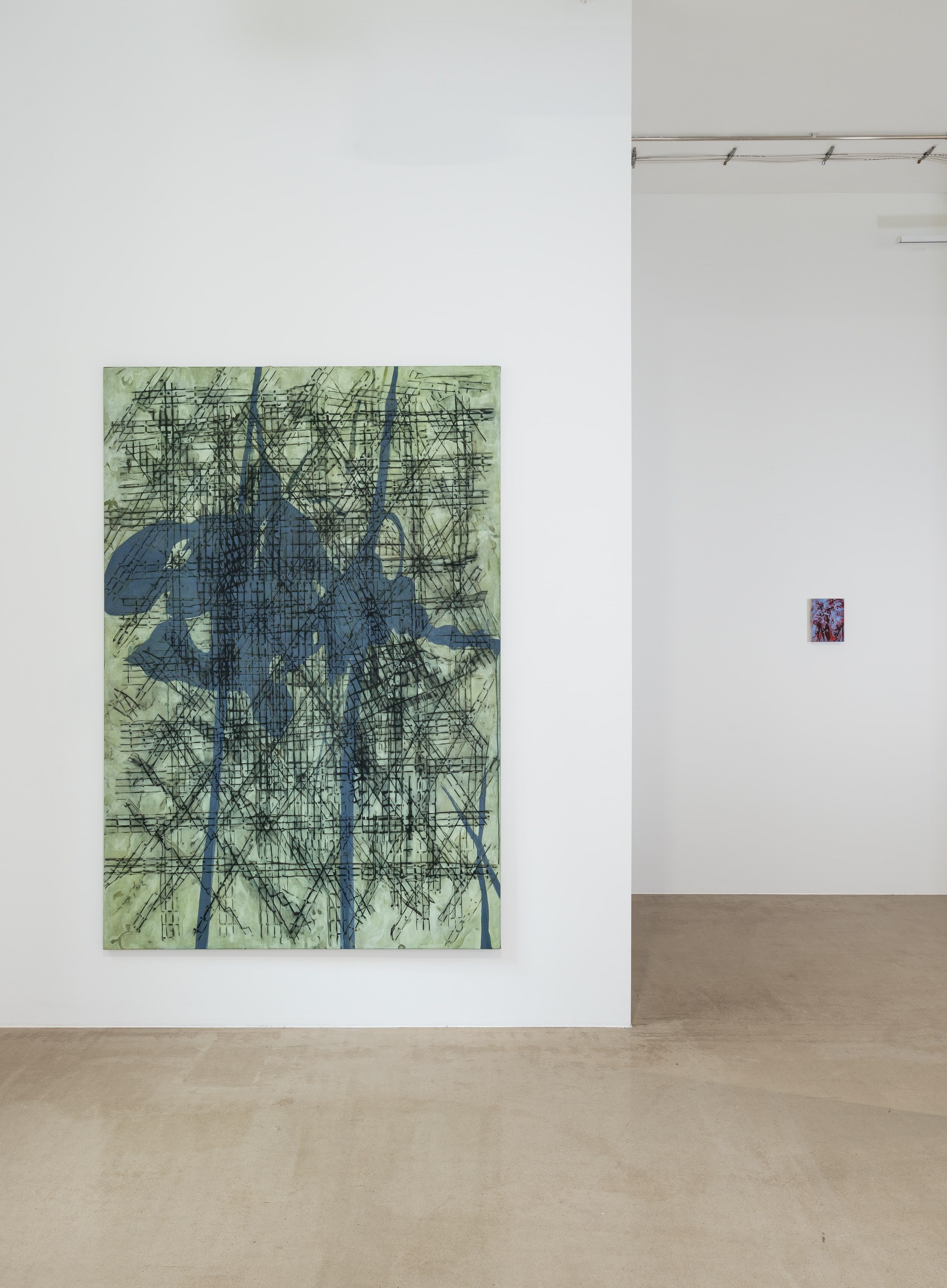 o.T. (shapes shifting), 2023, oil on canvas, 220 x 150 cm