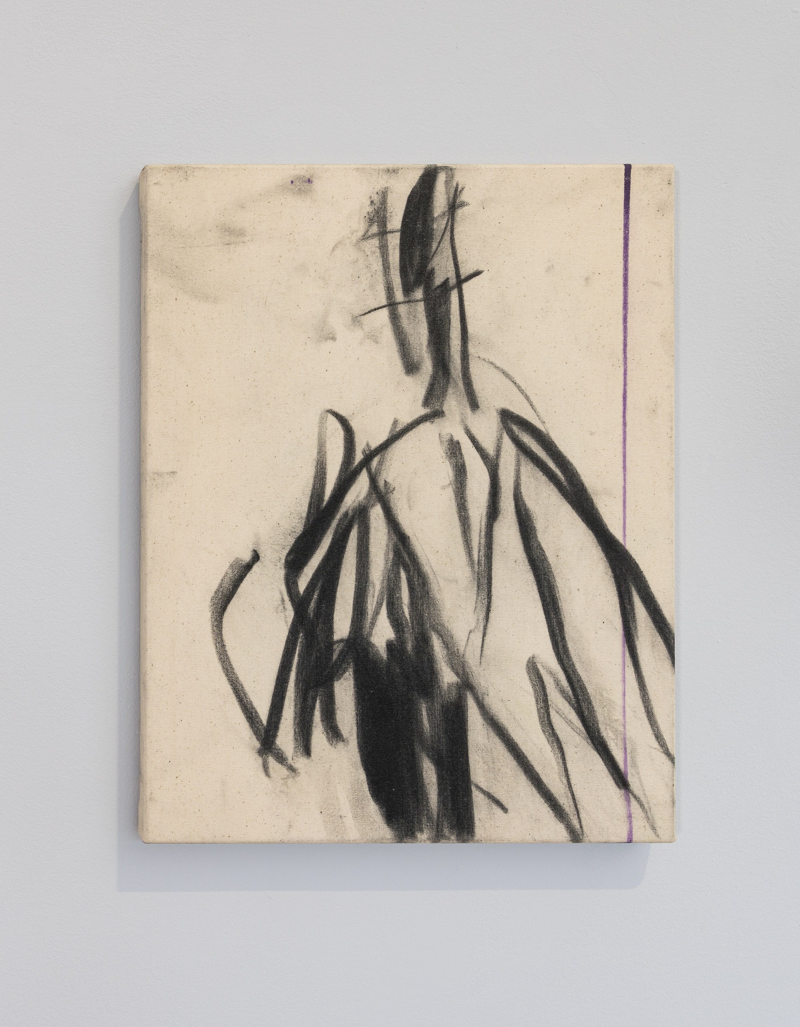 o.T. (double), 2023âšink and coal on canvas 45 x 35 cm