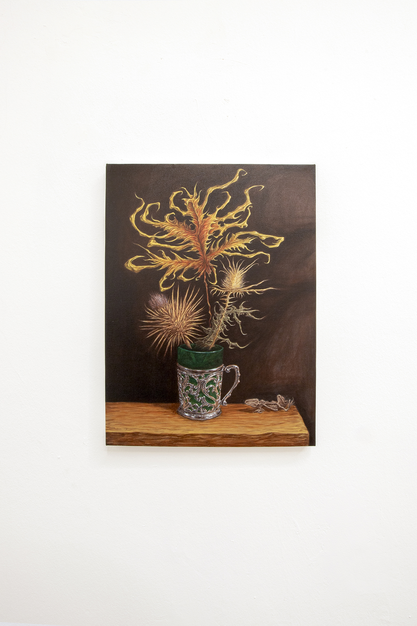 Giuseppe Salis, Natura morta con spine, acrylic on canvas, 40 x 30 cm, 2023