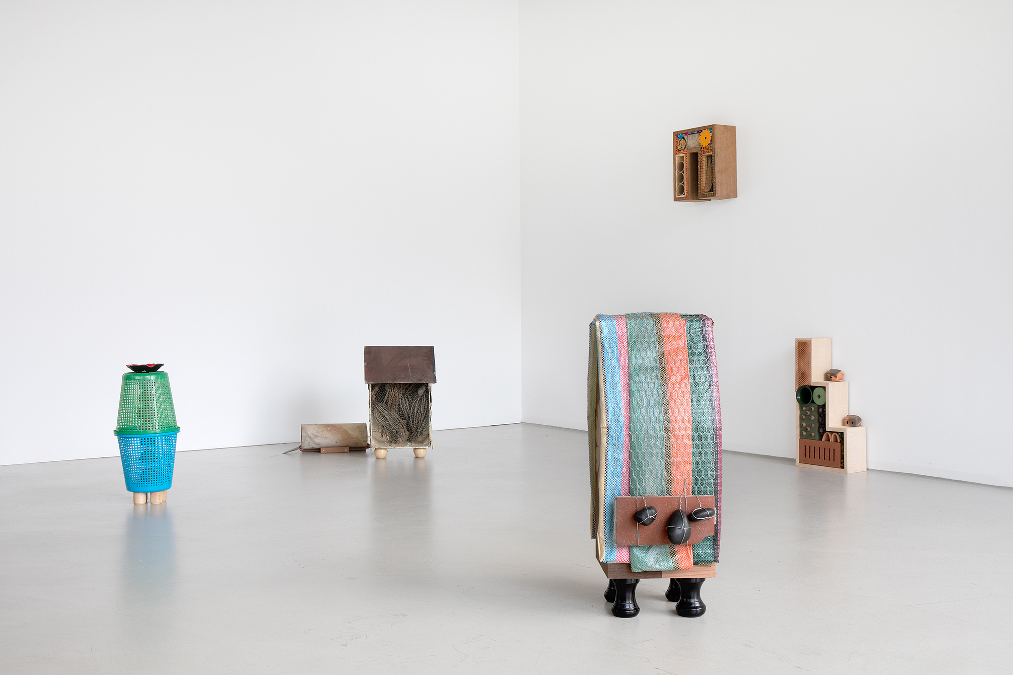 David Reiber Otálora, ‘Prototypes (insect hotels and other shelters for animals discovered on Colombian territory after the peace treaty with the FARC)’, 2023-24. exhibition view Dortmunder Kunstverein, 2024, Photo: Jens Franke