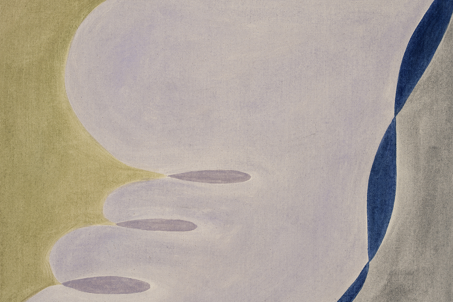 Vinna Begin, "Birdsong" (detail), 2024 (Pigment on canvas, triptych, 91,5 x 228 cm).