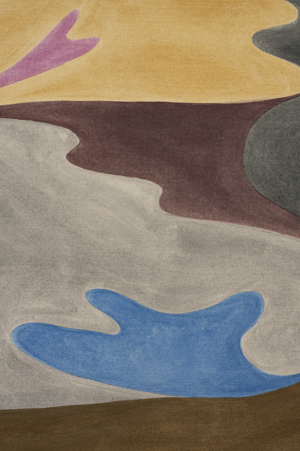 Vinna Begin, "Birdsong" (detail), 2024 (Pigment on canvas, triptych, 91,5 x 228 cm).