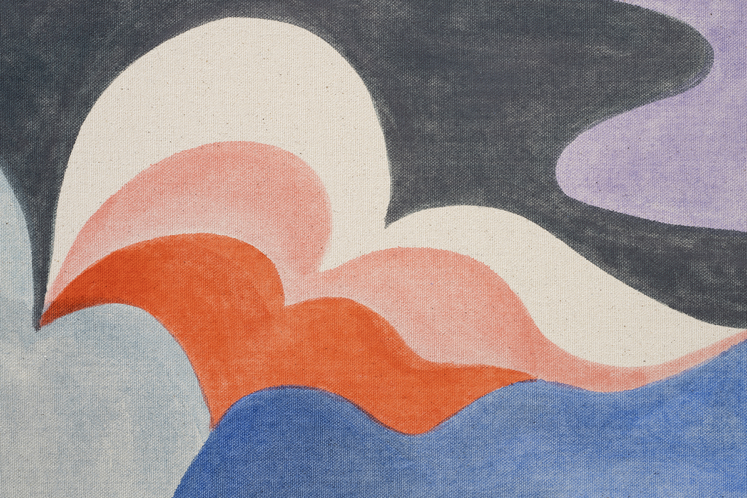 Vinna Begin, "Salutation" (detail), 2023 (Pigment on canvas, 61 x 61 cm).