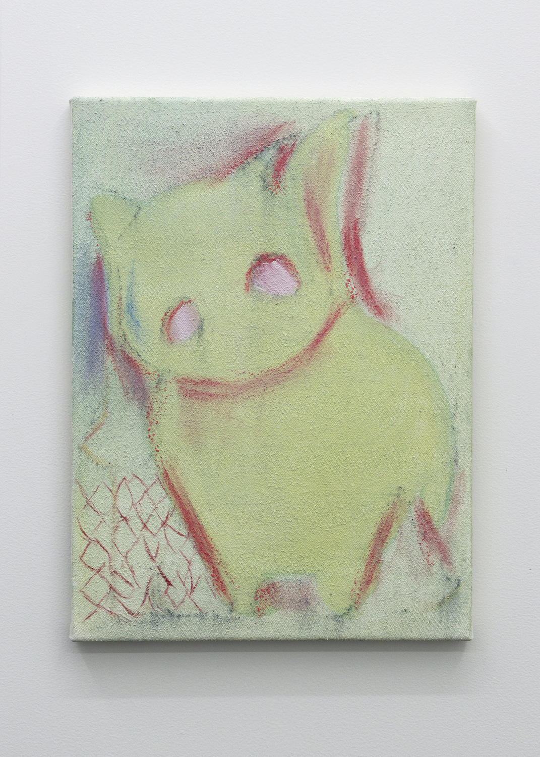 Miles Hendricks, Catnip, 2023, Acrylic, oil stick and pastel on wool, 405 x 305mm