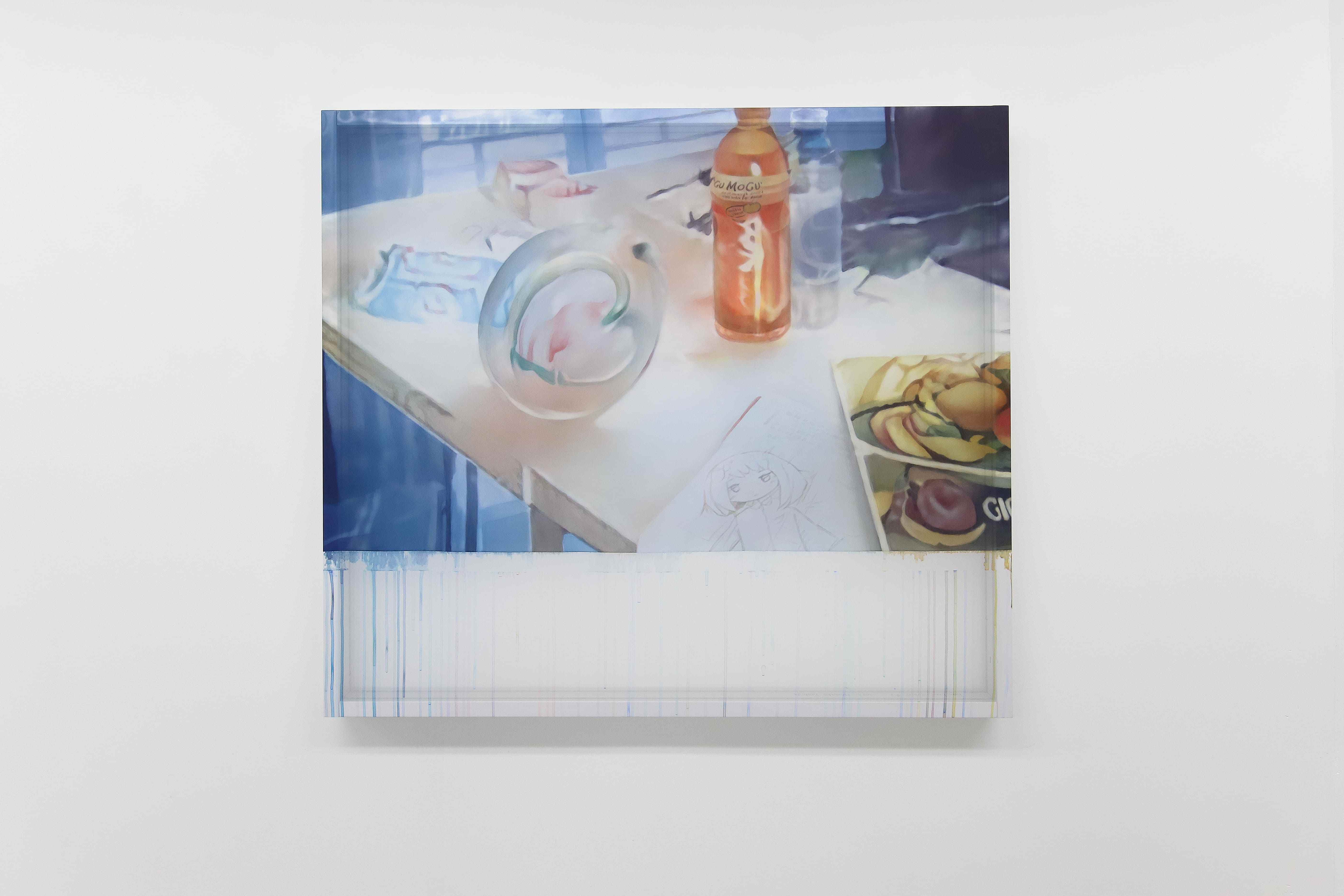 08	YOSHIDA Momoko, "hemi hemi•Typin’ #2", 2024, Acrylic on Polyester Fabric, 780 x 880 (mm)