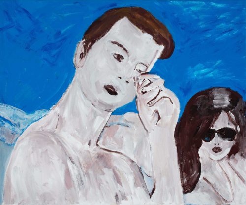 László László Révész Duett 2017 18 oil acrilyc on canvas 50 x 60 cm