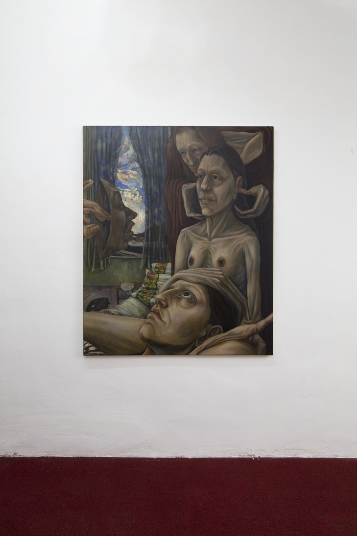 The rational planning of stillness  Nour El Saleh oil on canvas  120 x 100 cm  2024