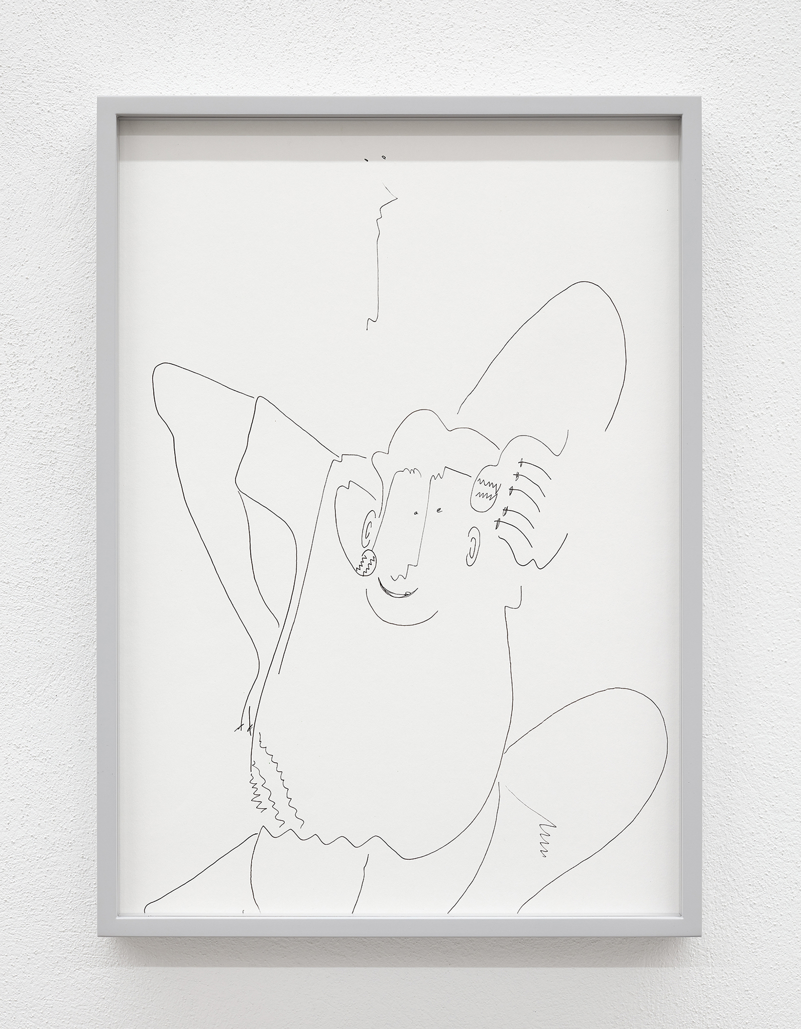 Anna Schachinger, "Nachbarn", 2024 (Micron pen on acid free paper, frame, 43,7 x 31 cm).