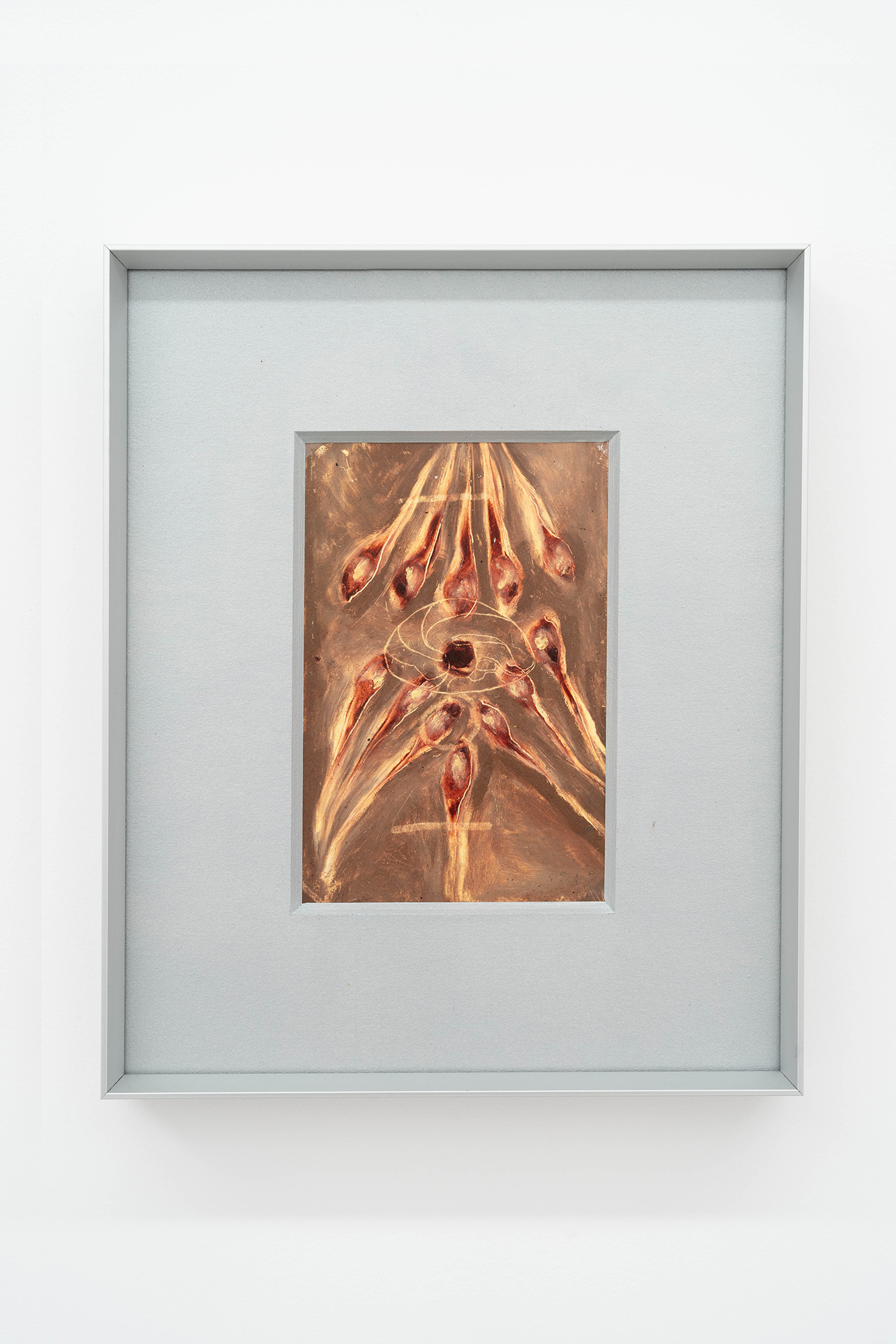 Untitled 2024 oil pastels on paper, alluminium frame 15 x 10 cm (unframed) 25,5 x 21 cm (framed)