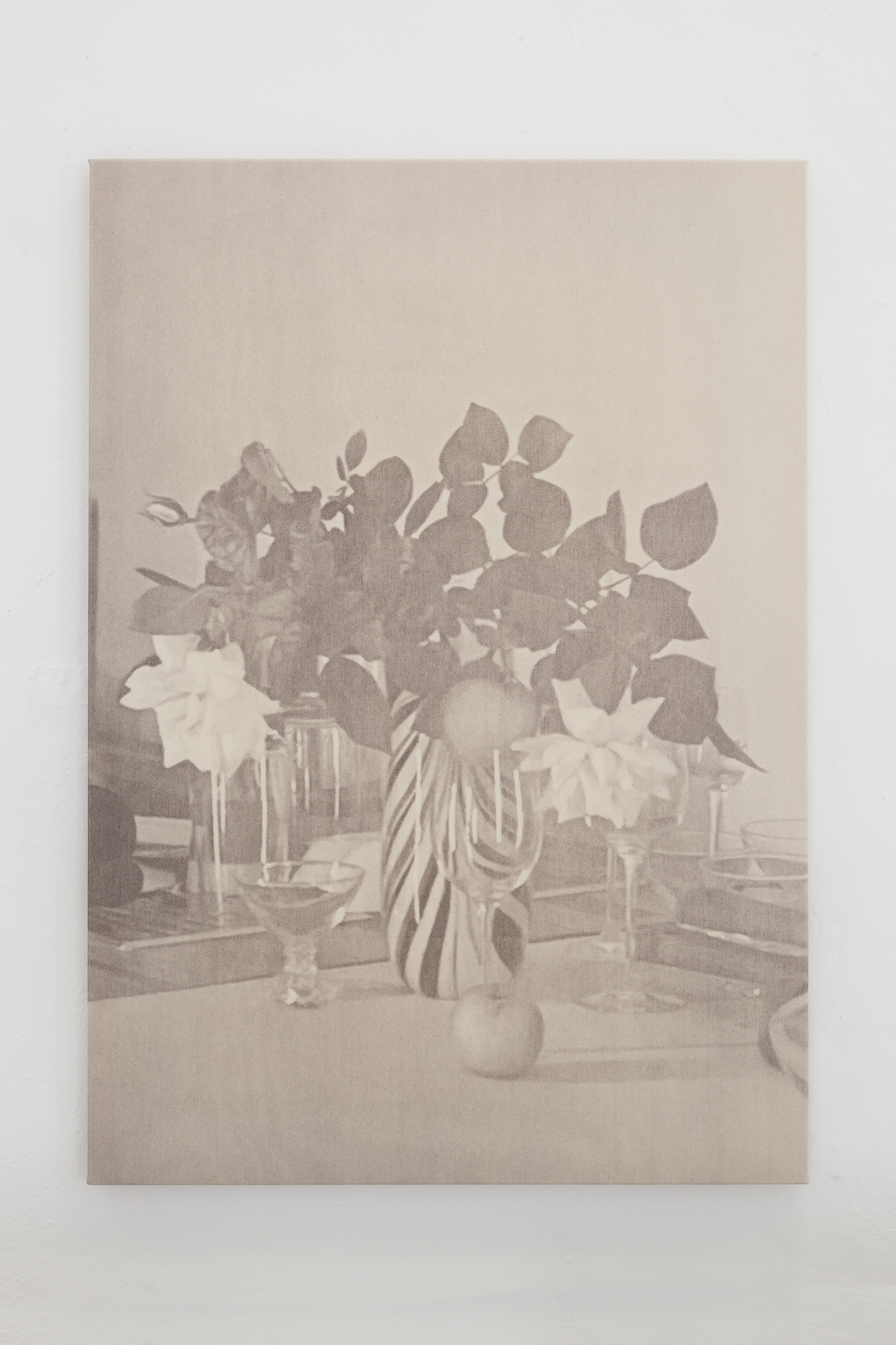 Ziva Drvaric, Table composition, 2024, Screen print on canvas, 100x70cm 
