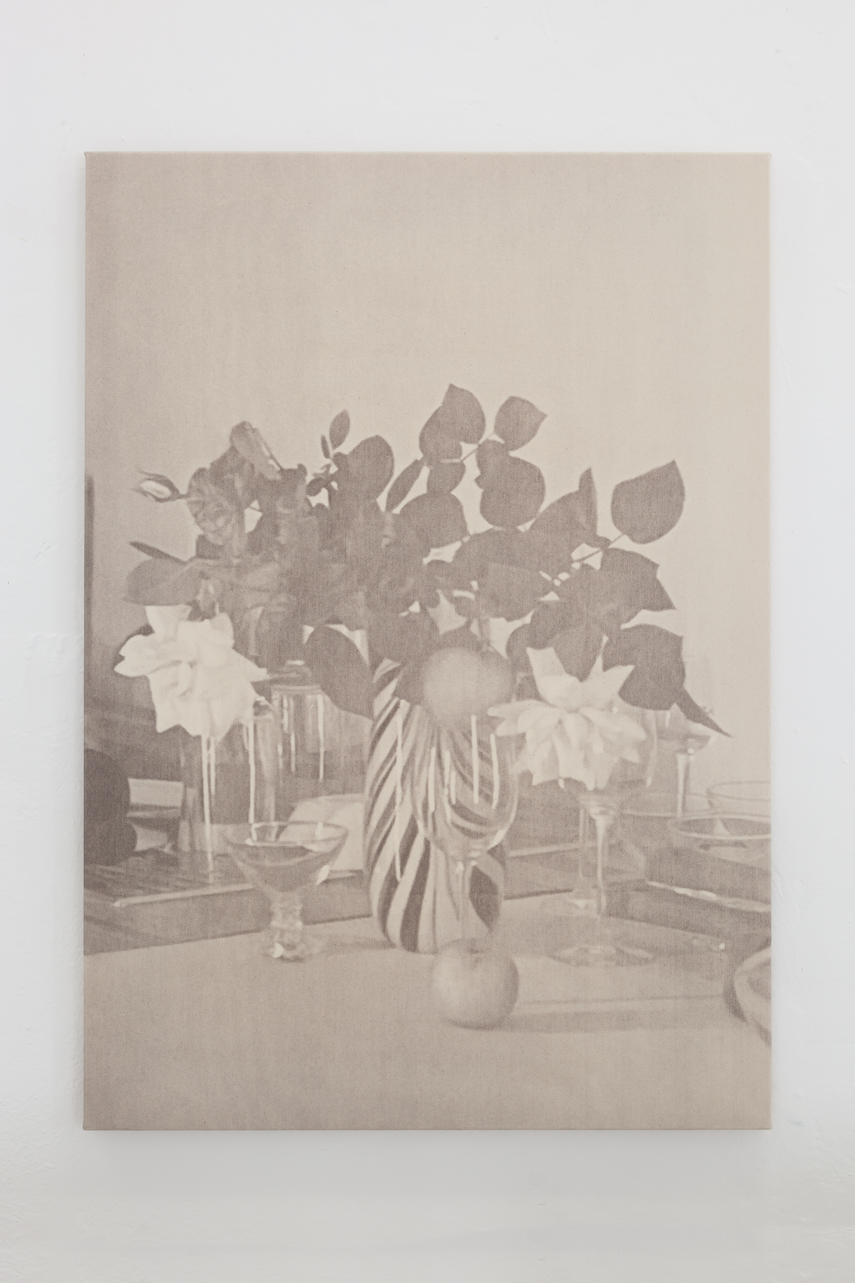 Ziva Drvaric, Table composition, 2024, Screen print on canvas, 100x70cmÂ