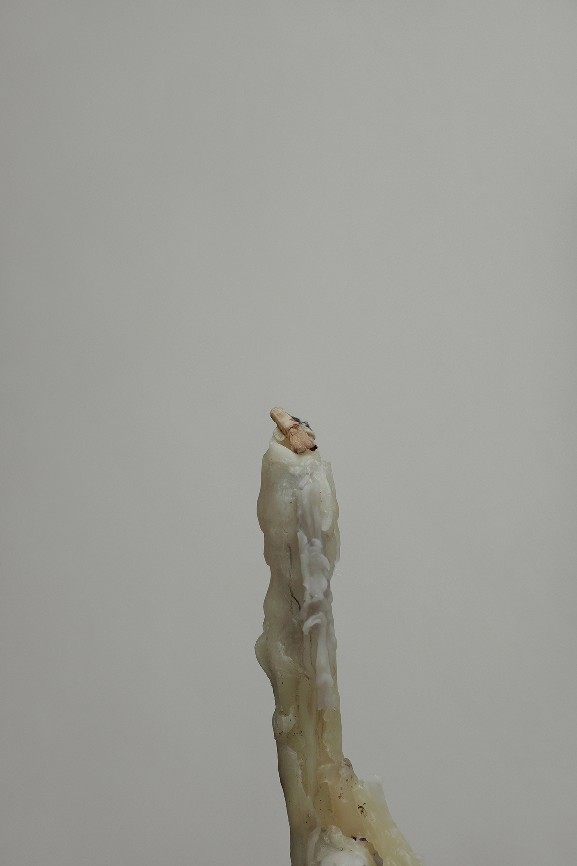 Intention Ghosts (retitled), 2021/24, series, candle remnants, wax, armatures, various materials, dimensions variable (detail)
