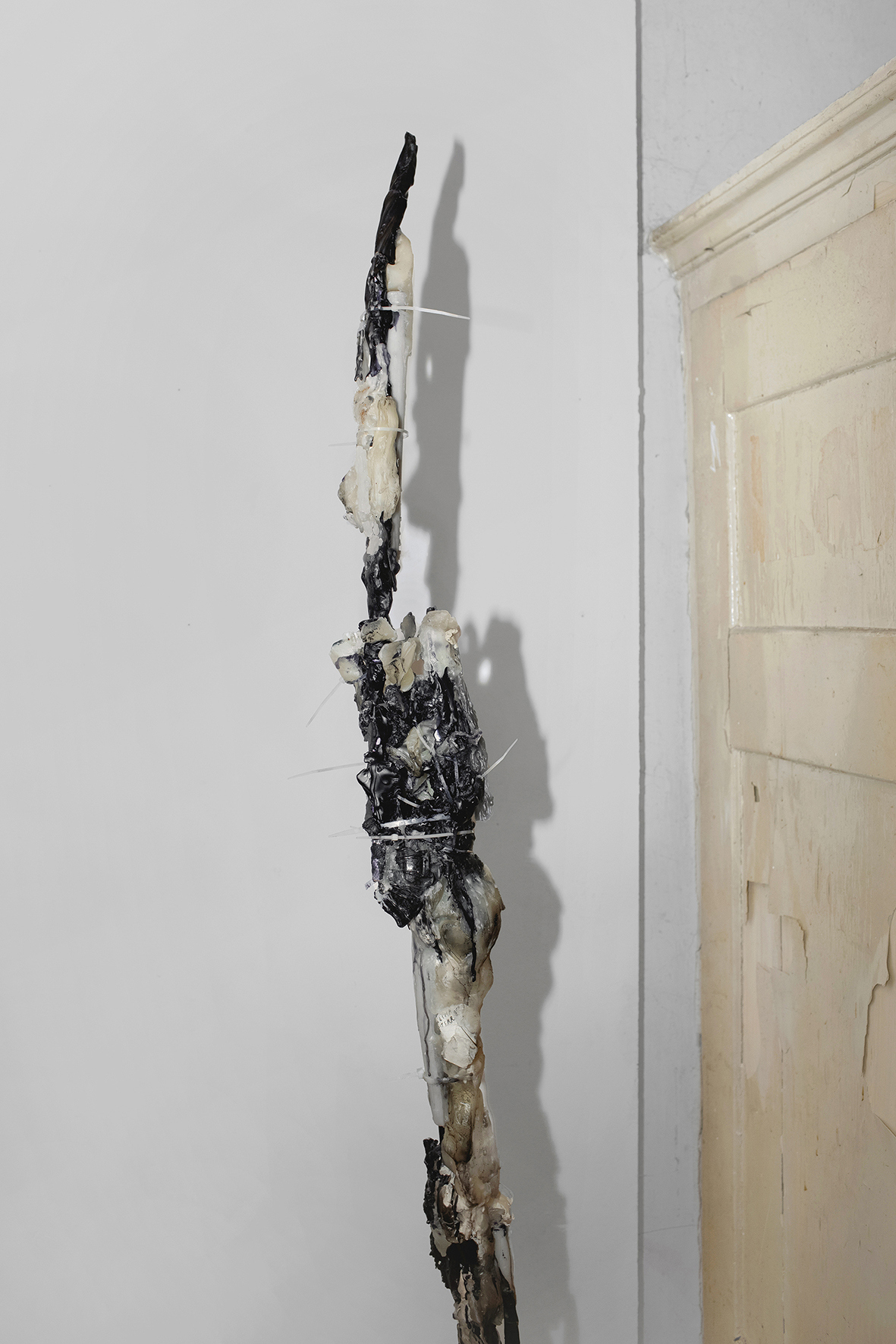 Intention Ghosts (retitled), 2021/24, series, candle remnants, wax, armatures, various materials, dimensions variable (detail)