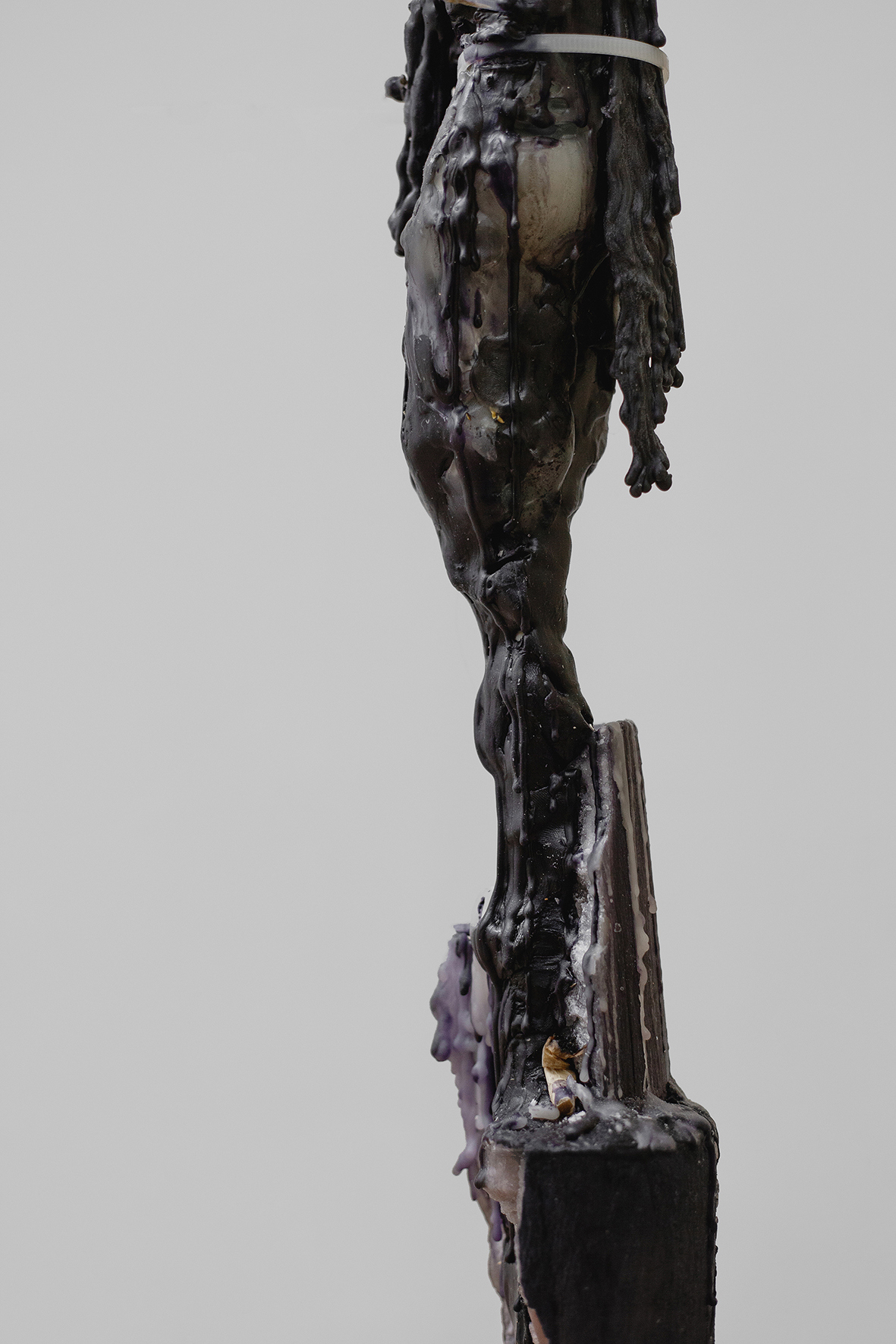 Intention Ghosts (retitled), 2021/24, series, candle remnants, wax, armatures, various materials, dimensions variable (detail)