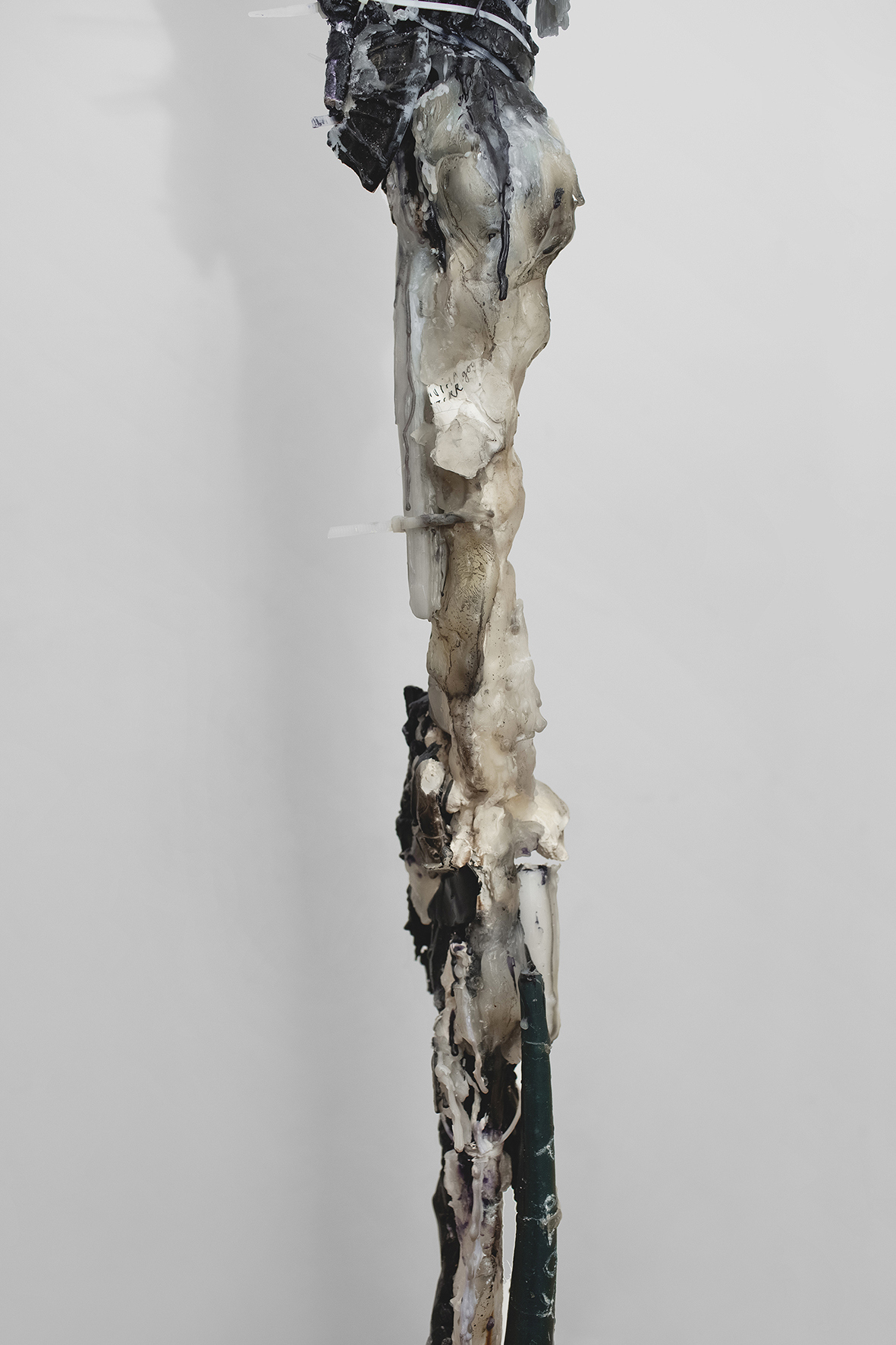 Intention Ghosts (retitled), 2021/24, series, candle remnants, wax, armatures, various materials, dimensions variable (detail)