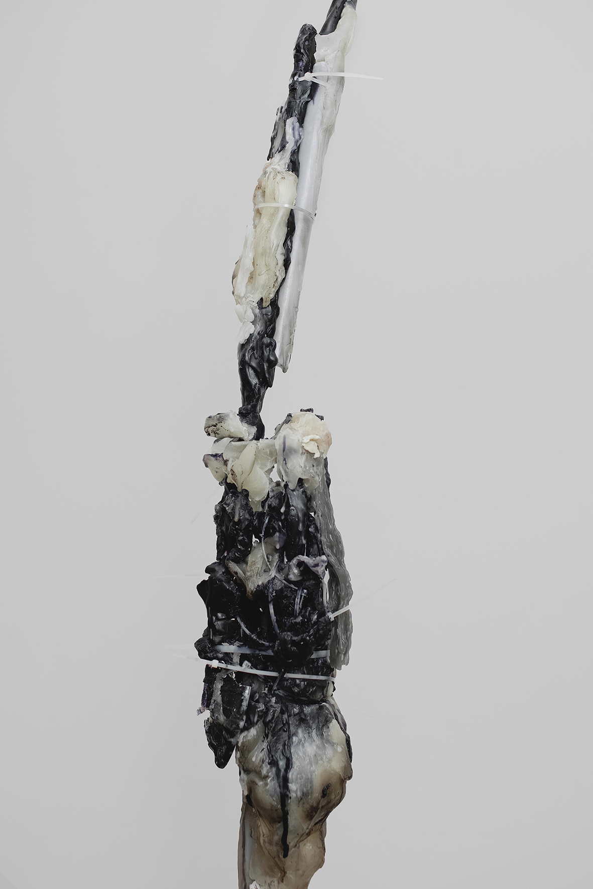 Intention Ghosts (retitled), 2021/24, series, candle remnants, wax, armatures, various materials, dimensions variable (detail)