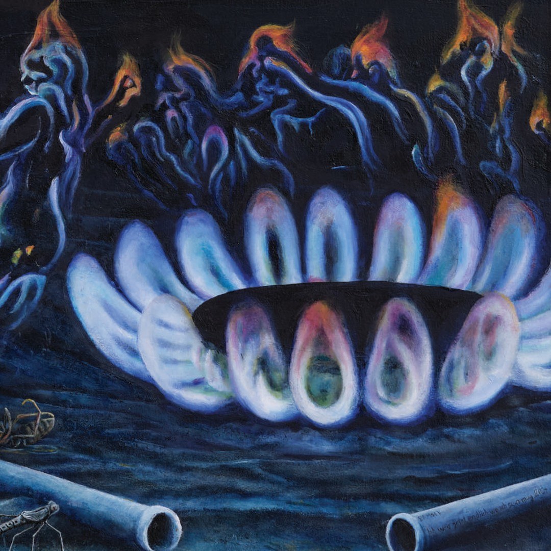 Matthias Ramsey, I finally know where I want to be (detail), 2024, oil on canvas, 110 x 100 cm