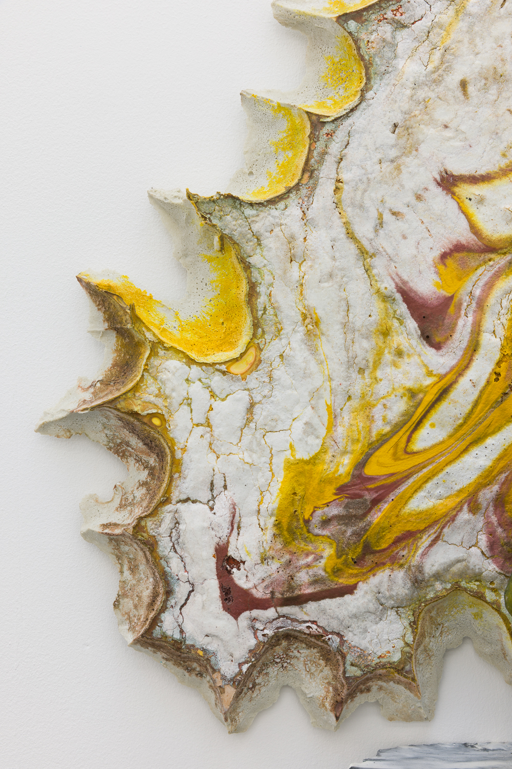 Andrew Sabin, Evolution, 2024 Pigmented polyurethane and concrete with marble 63 x 61 x 20 cm