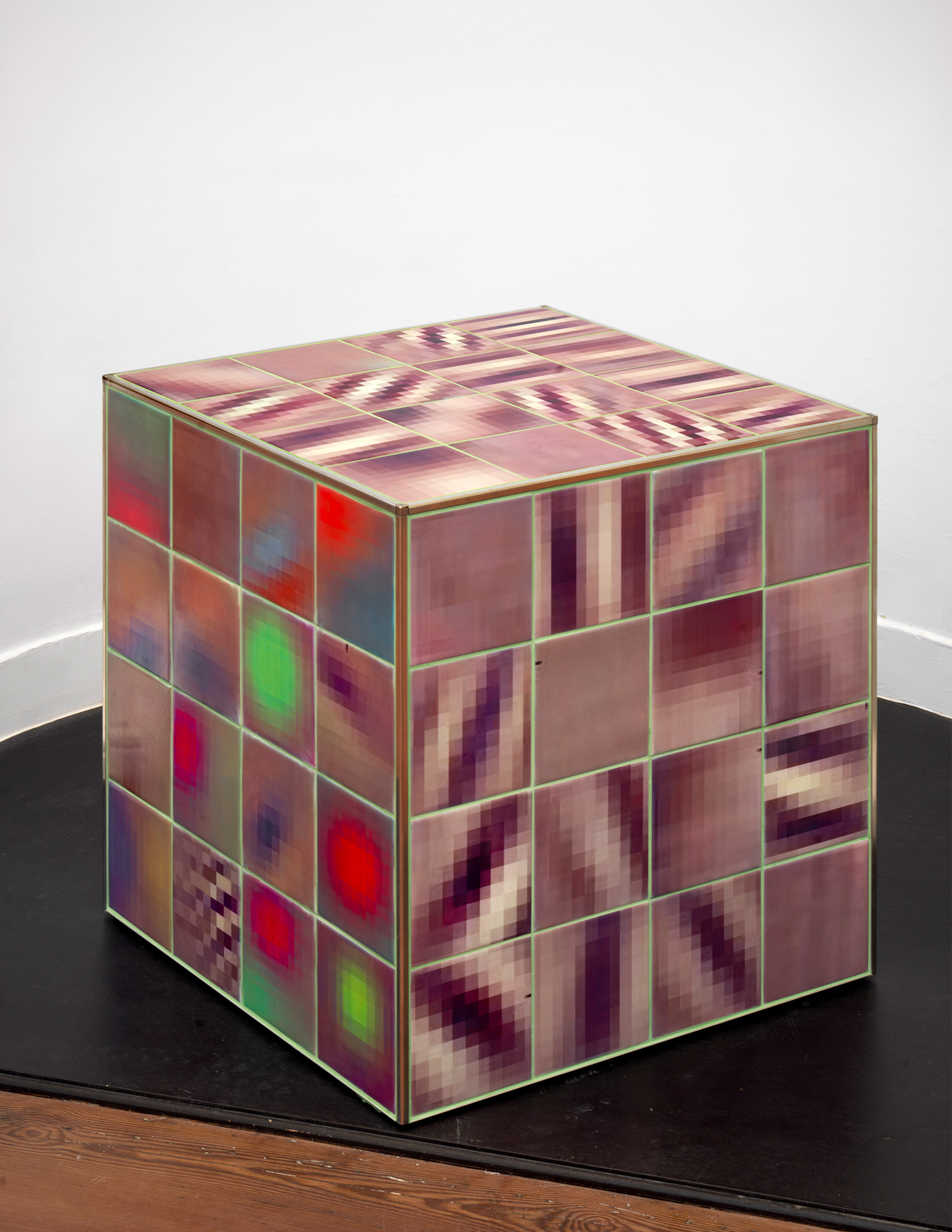 Constant Dullaart, Convnet plinth, 2019, Wood, ceramics, 64 x 64 x 64 cm
