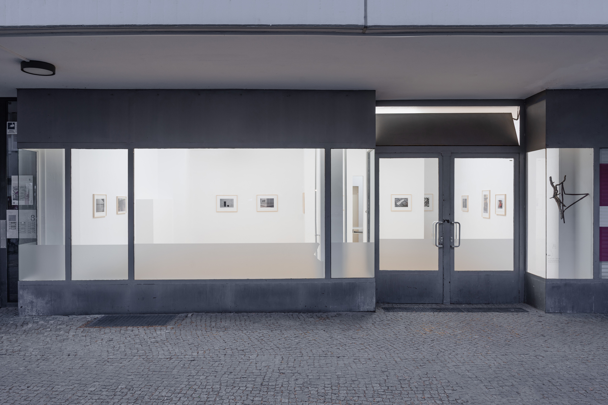 Exhibition view from outside, KM, Berlin 2024