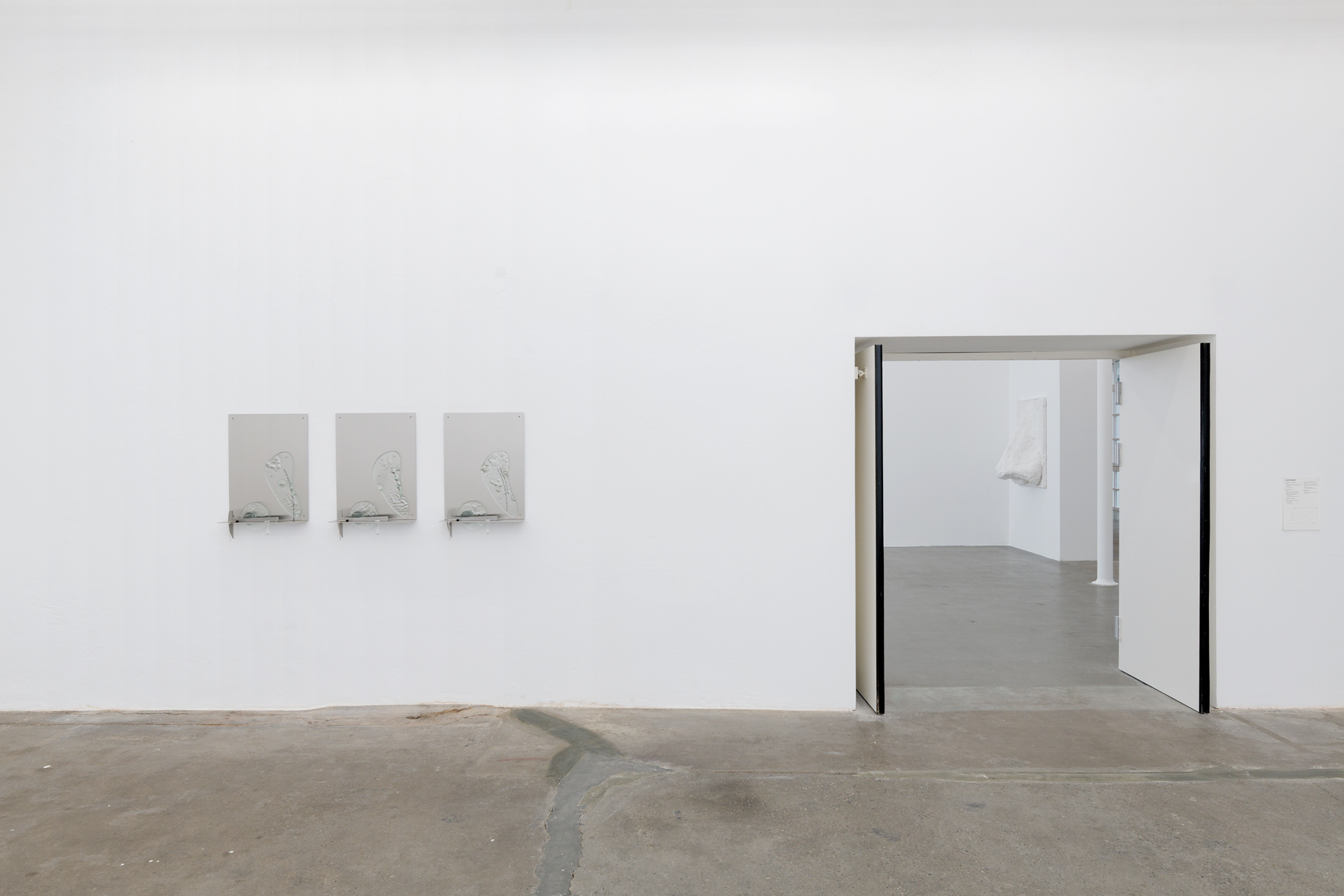 Leontios Toumpouris, The Relevance of Exposures, 2022. Triptych, laser engraving on stainless steel, blown glass, chromed steel, plastic. Courtesy of the artist.