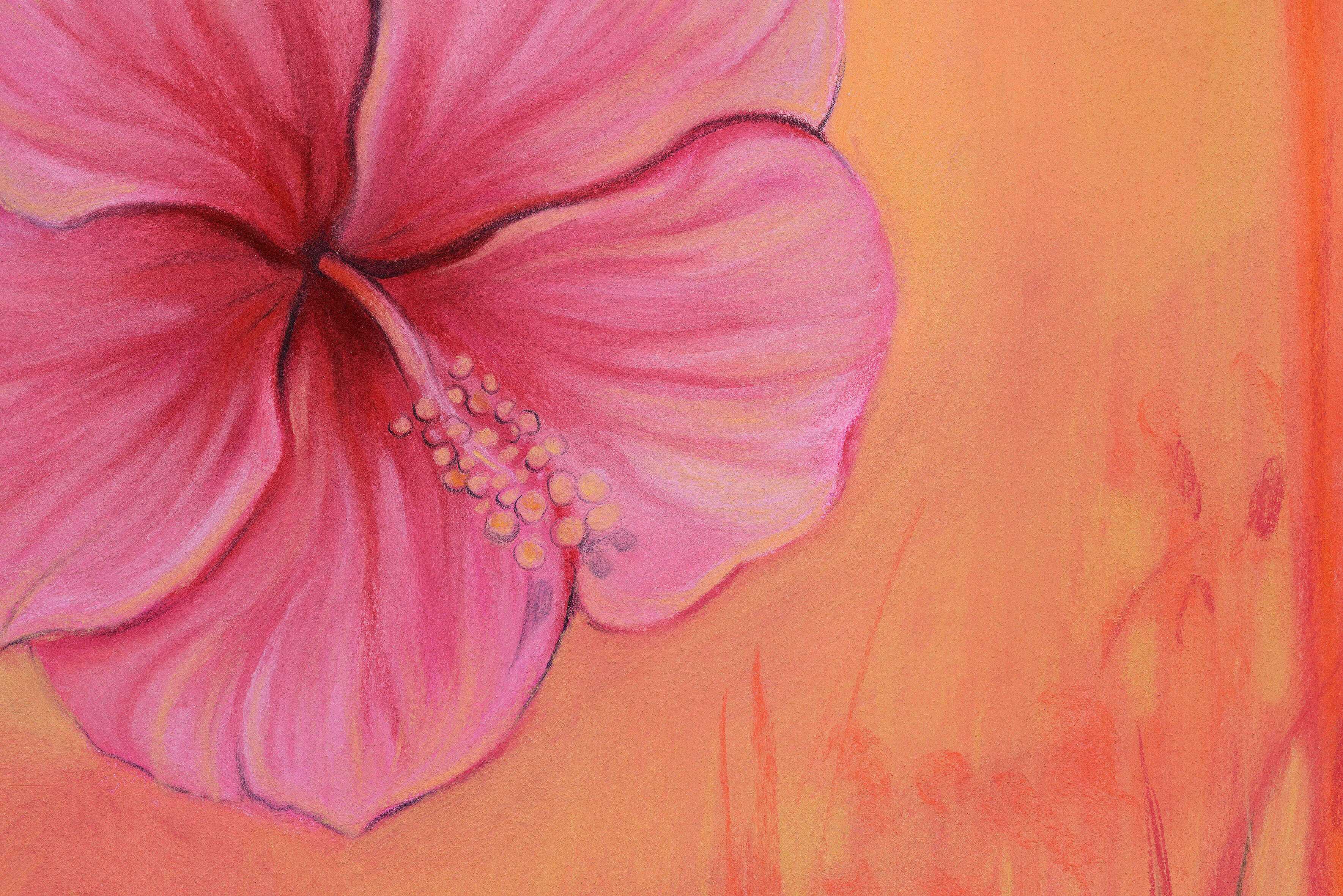 Alina Perez, Hibiscus Moon (detail), 2024, charcoal and pastel on paper, framed, 127 x 173 x 5 cm
