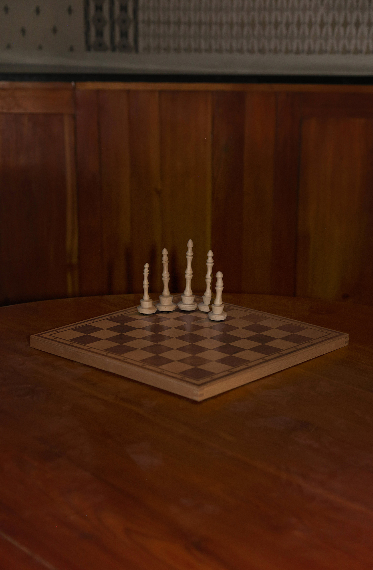 Paul Barsch, Dead Hand, hand-turned birch wood, painted cardboard, 2019