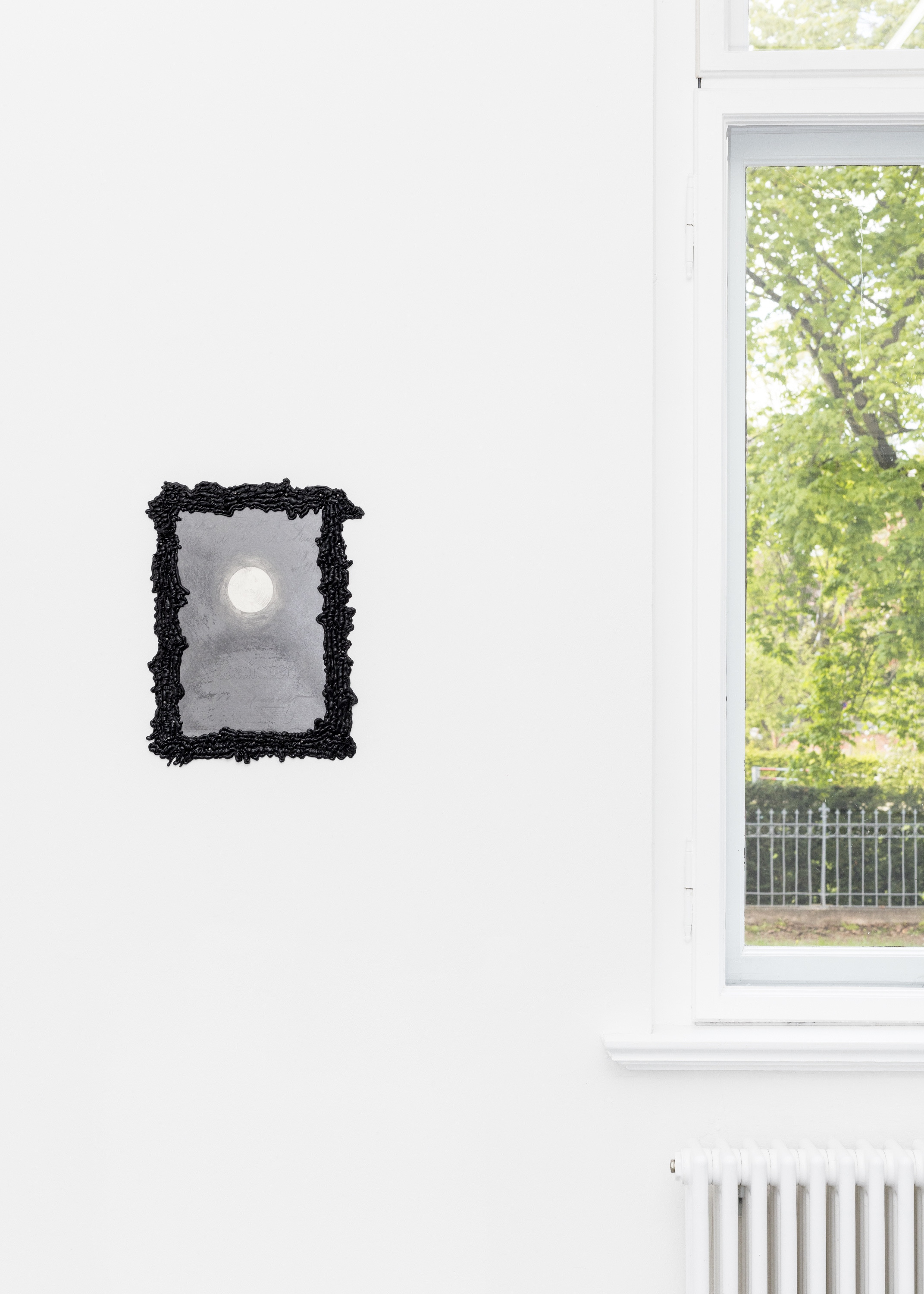 Maria Fabricius-Wendt, LIEBE GRÜßE, 2024. Graphite on paper, silicon, 42 x 30 cm © 2024 nova space of Bauhaus-Universität Weimar, courtesy of the artist, photo: Jannis Uffrecht